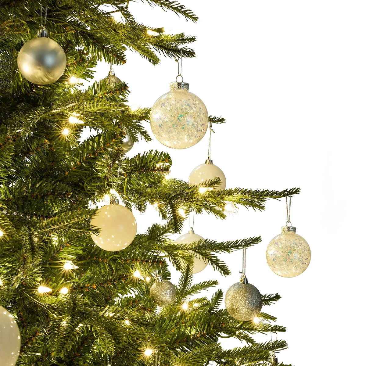 OasisCraft 6.5ft Pre-lit Snow Flocked Artificial Christmas Tree PVC Branches, 400 Clear Lights, Metal Stand | Realistic Full Shape for Home, Office, Holiday Decoration