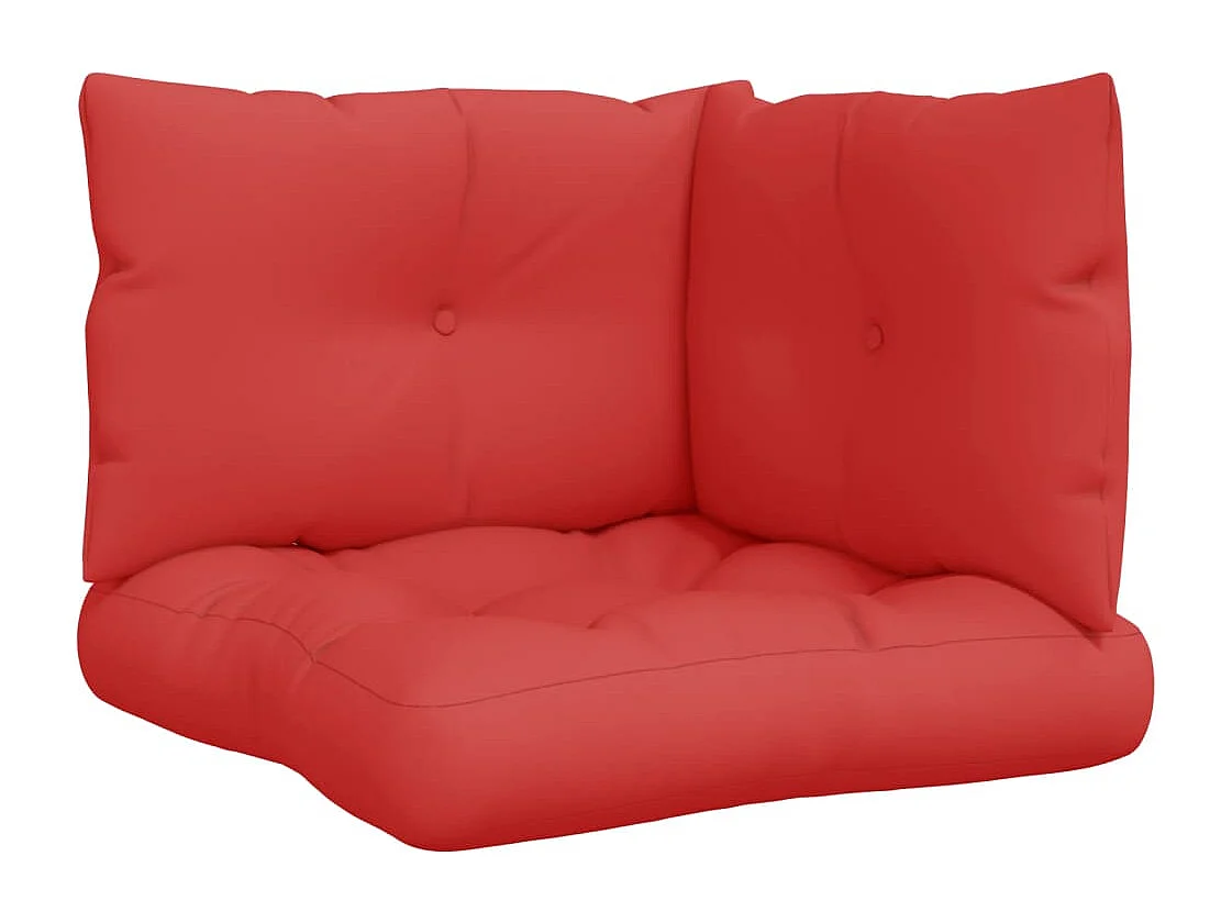Coussins de palette lot de 3 rouge tissu