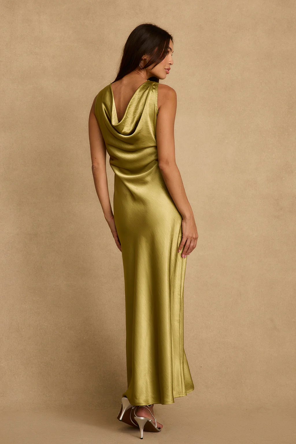 Dolce Chartreuse Satin Maxi Dress
