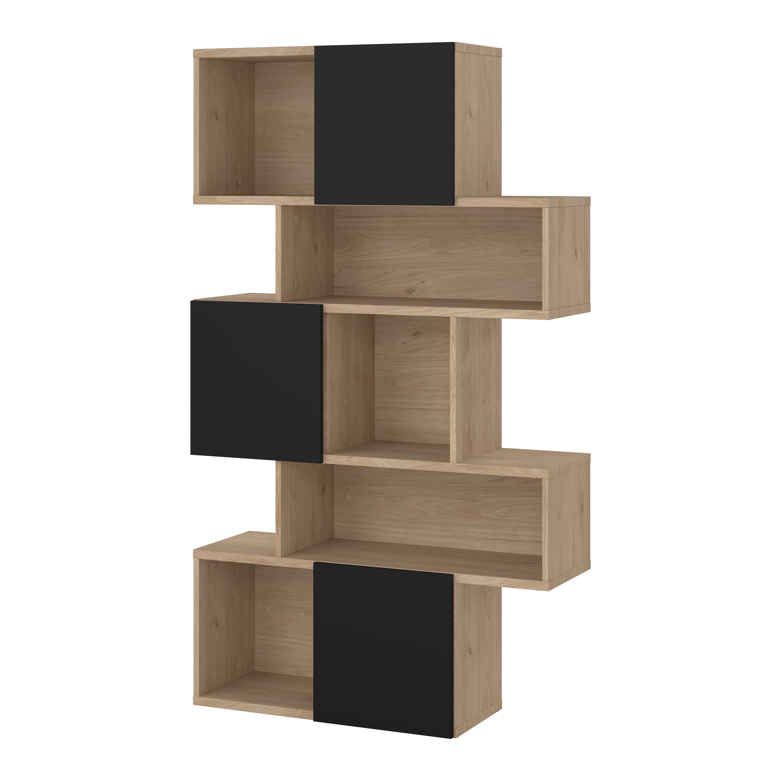 Blokker basic Puzzle Boekenkast Asymmetrisch - Zwart