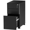 Dextrus 3 Drawer Vertical Steel Lockable Filing Cabinet A4 File Storage Mobile Cart Office, Black