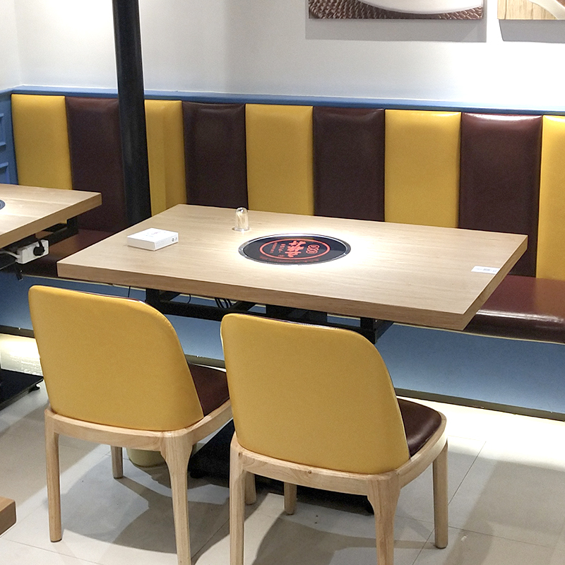 Commercial Barbecue Hotpot Coffee 6 Seats Table 160*80cm Multi-Material Dining Table Coffee Table