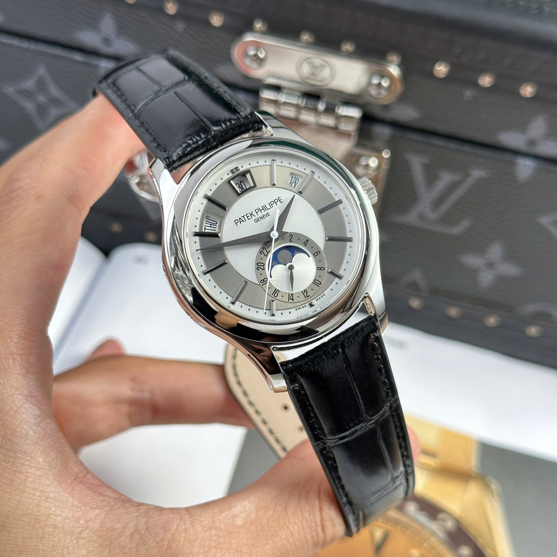 Patek Philippe Complications 5205G Replica Watch Leather Strap 40mm - Top club