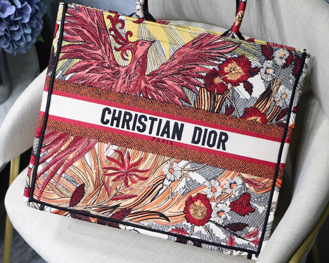 Christian Dior Large Dior Book Tote Red Multicolor, For Women, Women’s Handbags 16.5in/42cm CD1:1High-quality replica