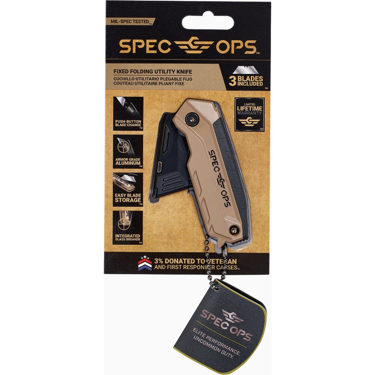 Spec Ops Folding Utility Knife with (3) Blades