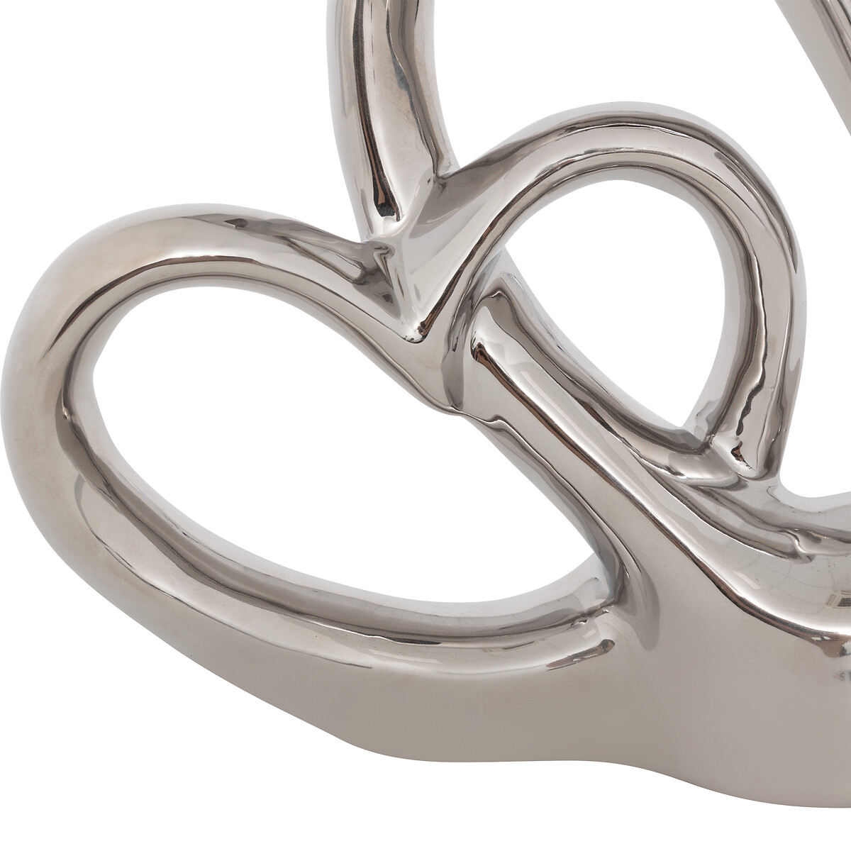 Double heart table decoration "Safina" Silver, H.16.5 cm