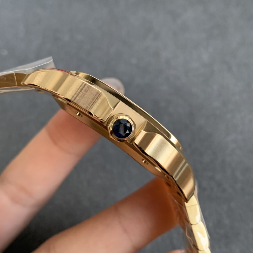 Fake cartier watch Santos large model mechanical movement Santos De Cartier Large Yellow Gold WGSA0029 GF(1:1 replica) - Top club