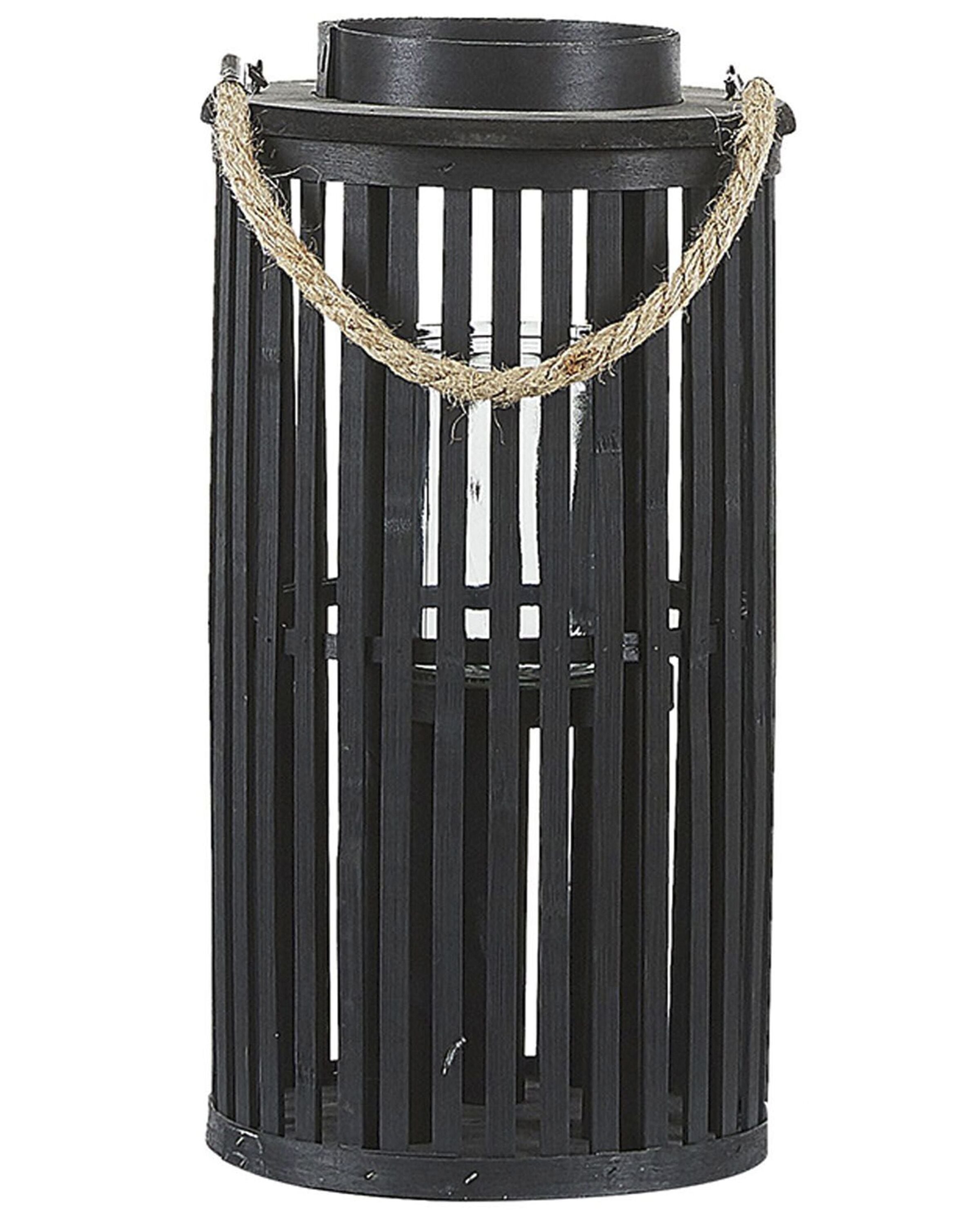 Lantern LUZON Willow Wood 40 cm Black