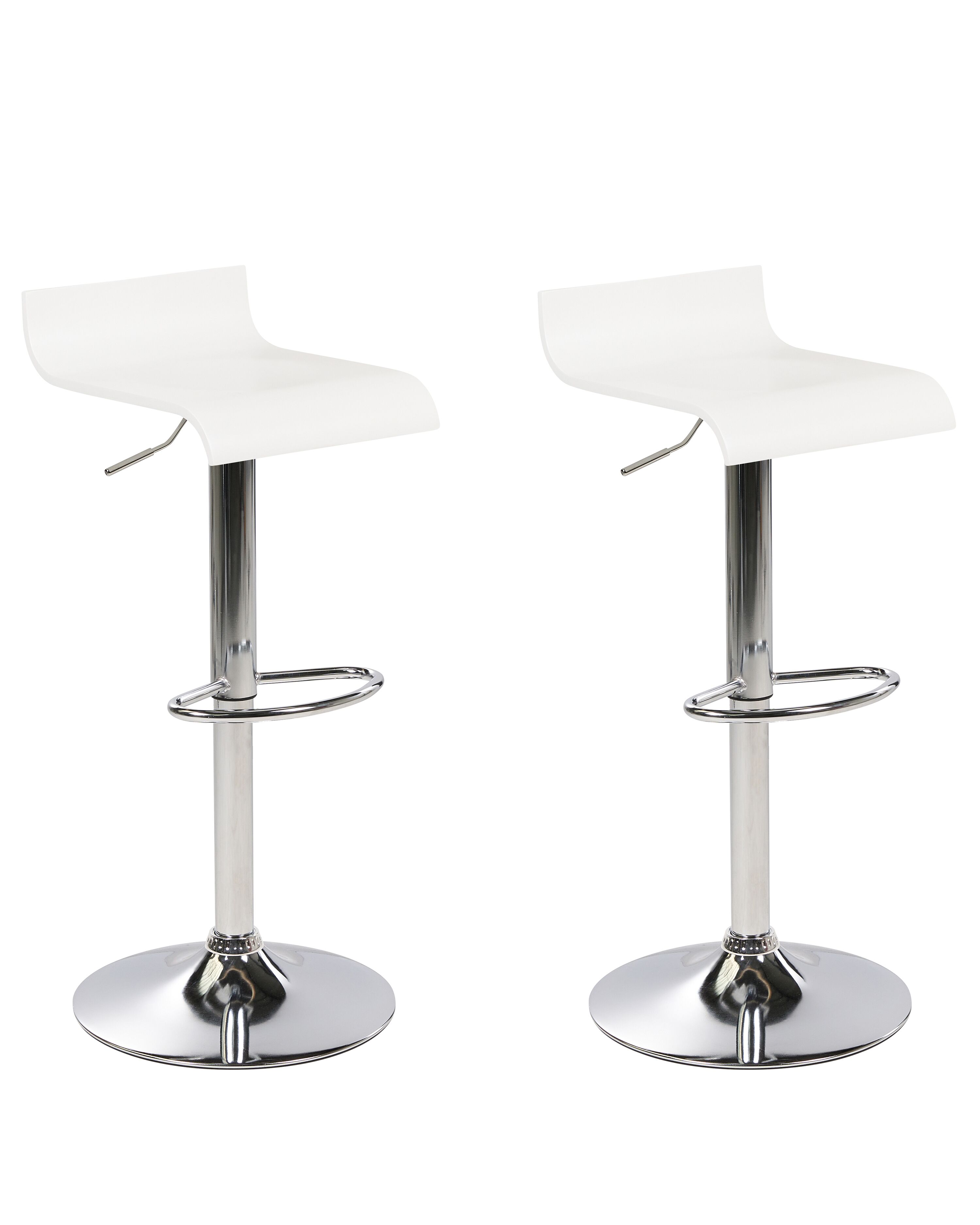 Set of 2 Bar Chairs VALENCIA Swivel White