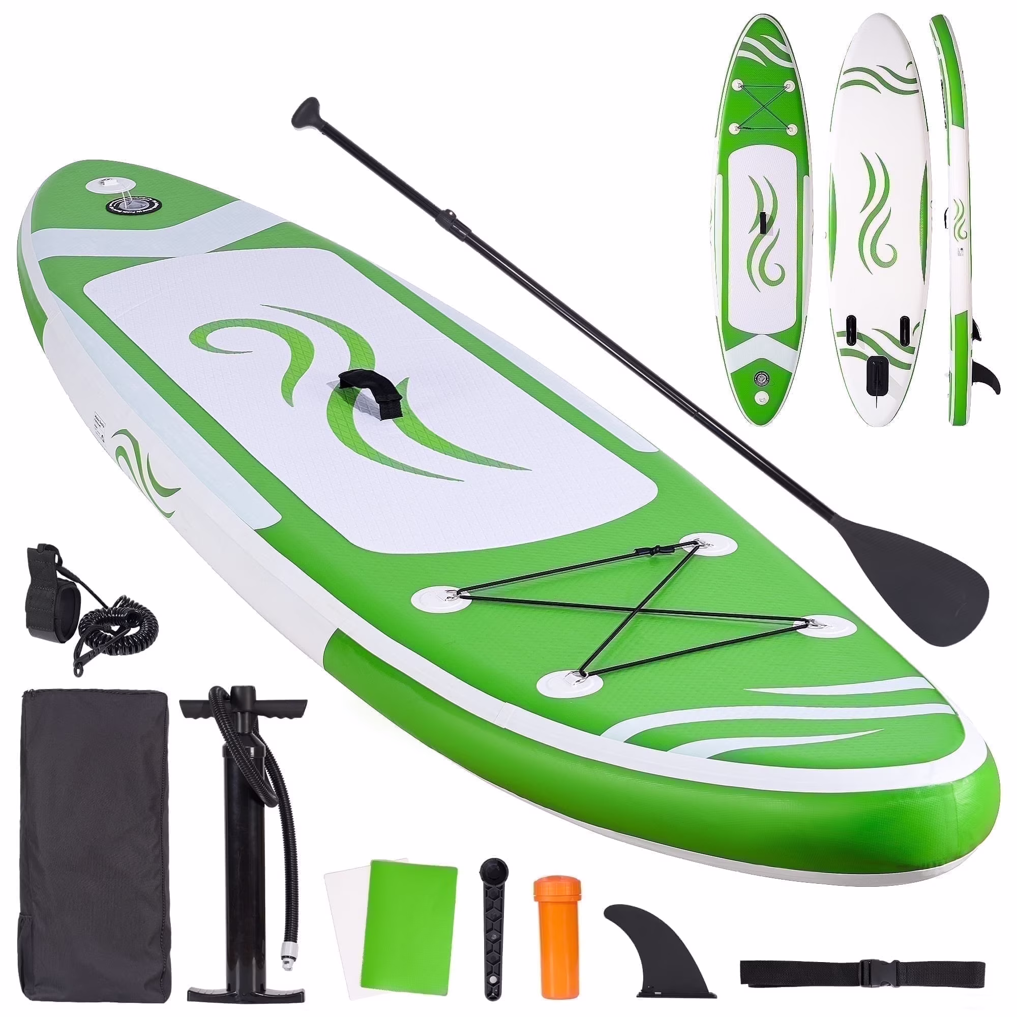 Naipo Paddle Board 10ft Inflatable Paddle Board 6in Thick Non-Slip Deck Stand Up SUP with Paddle Accessories for Adults Youth Family Fishing