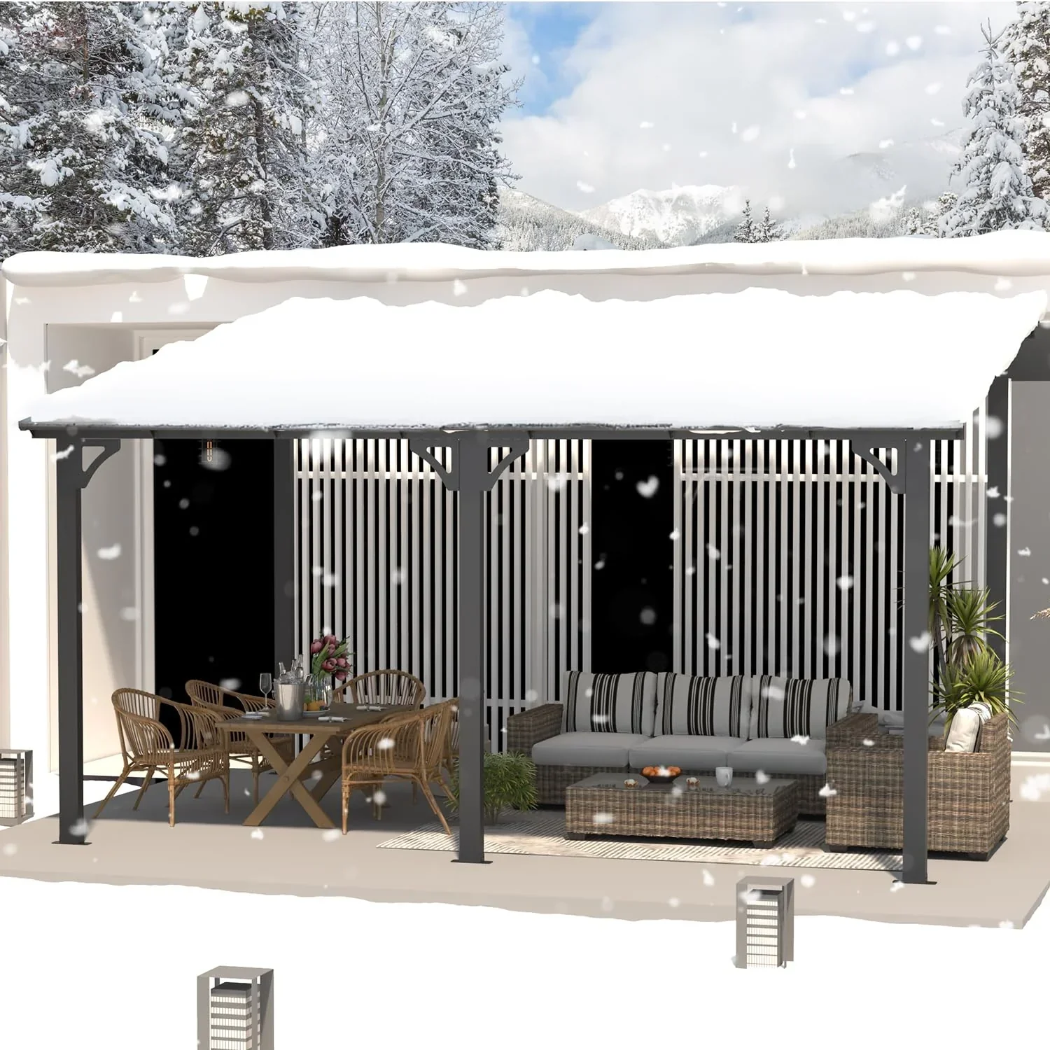 AECOJOY 14' x 10' Patio Gazebo With Roof, Dark - 168in x 120in x 98.4in - Image 7 AECOJOY 14' x 10' Patio Gazebo With Roof, Dark - 168in x 120in x 98.4in - Image 7