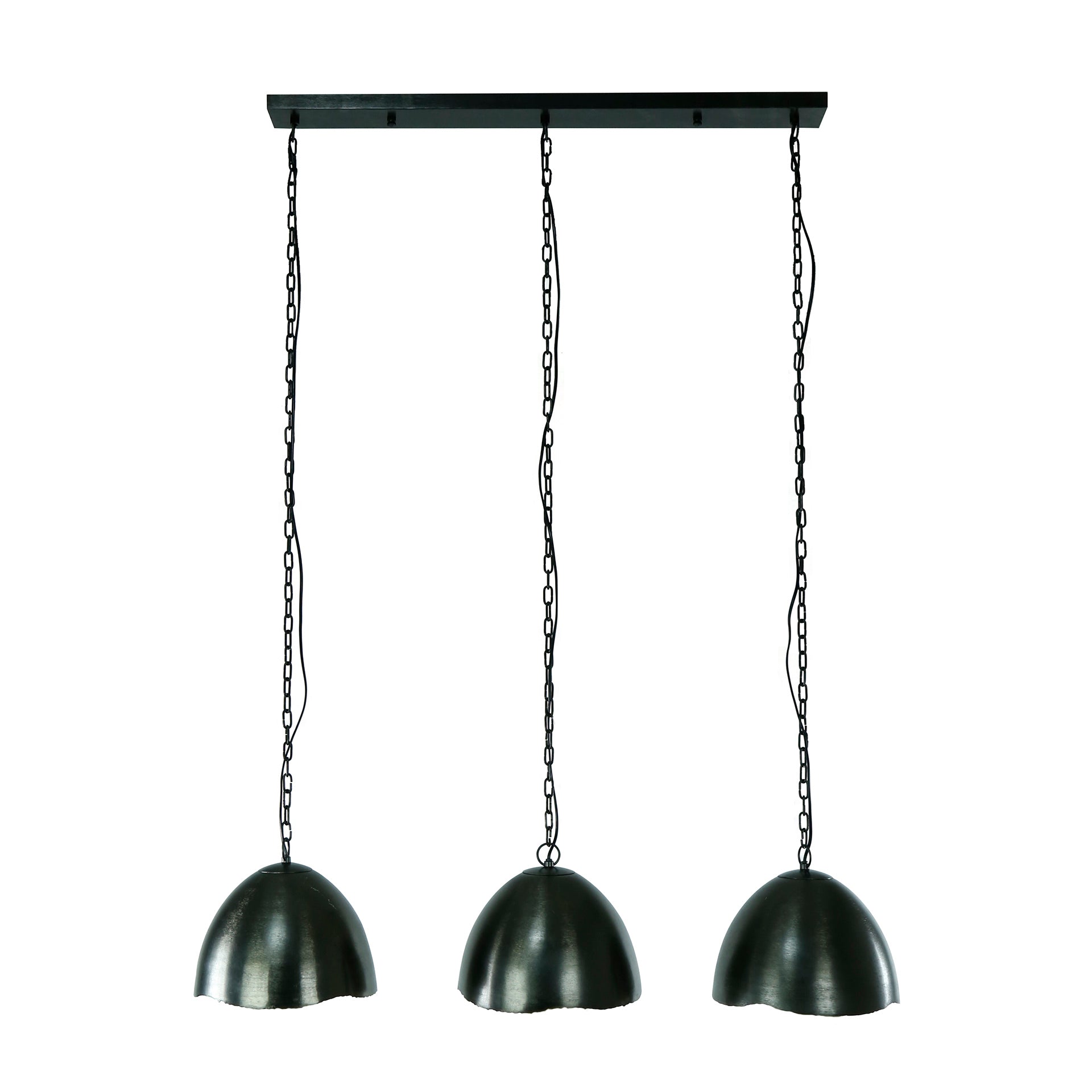 Blokker Logan Hanglamp 3-lichts - Zwart/Nikkel