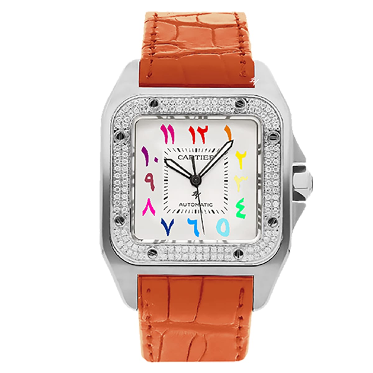 Fake Cartier Replica Watch Santos 100 Anniversary Rainbow Limited Edition Black Custom(1:1 replica) - Top club