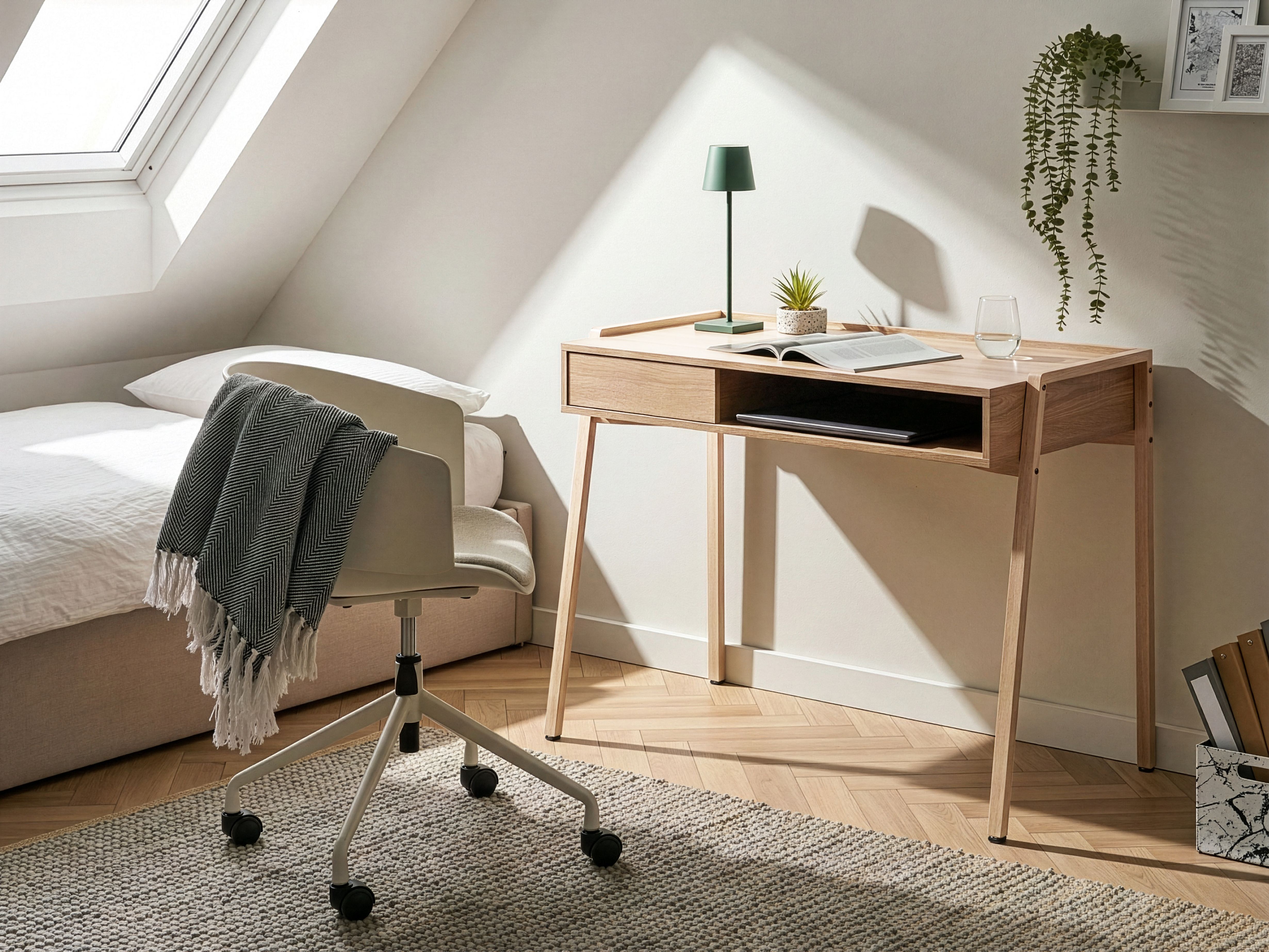 Home Office Desk KOFOTEN Light Brown 107 cm 48 cm