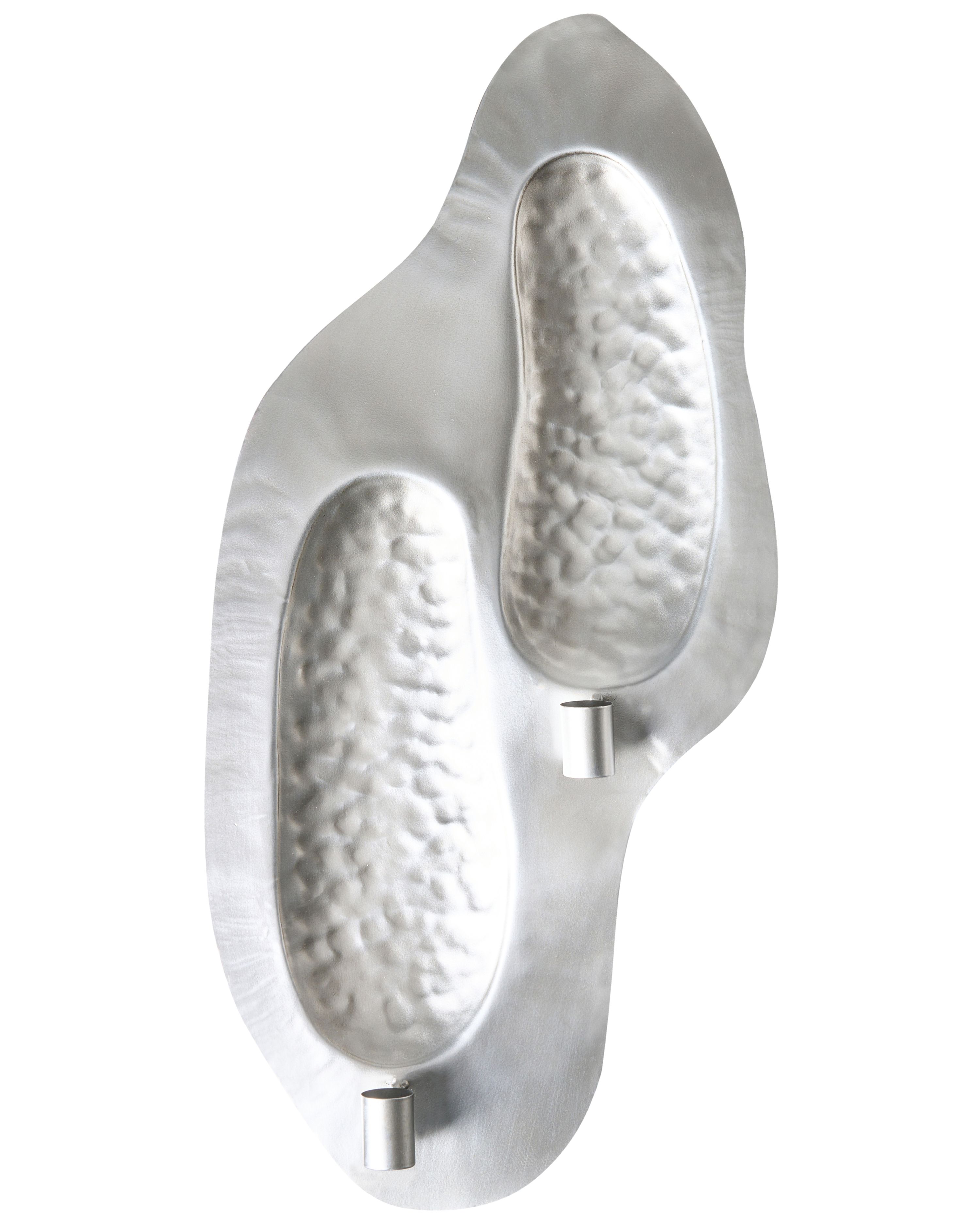 Wall Candle Holder PENICHE Metal 60 cm Silver