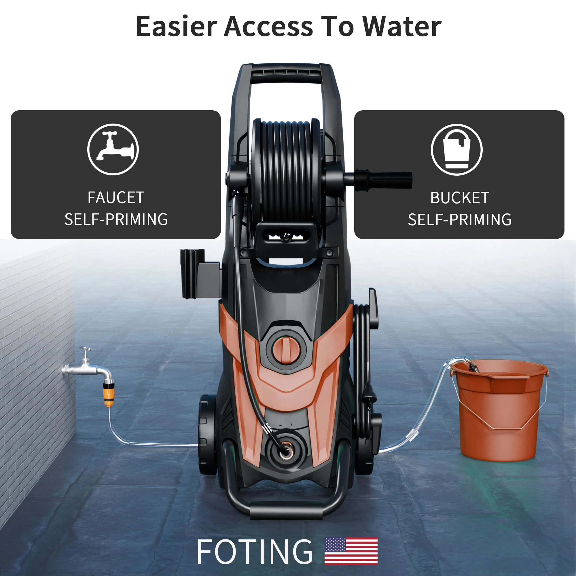 Electric Pressure Washer, 4500 PSI 3.2 GPM Power Washer with 4 Quick Connect Nozzles, High Pressure Cleaning Machine with Foam Cannon for Cars/Fences/Driveways/Patios/Home Cleaning - Image 8