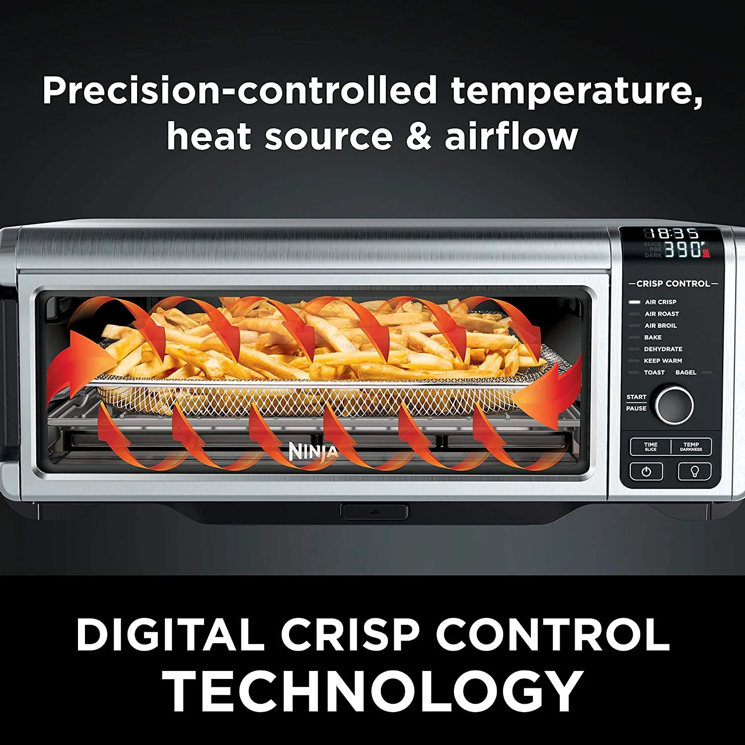Restored Ninja SP101SI Foodi 8-in-1 Digital Air Fry, Large Toaster Oven Steel (Refurbished)