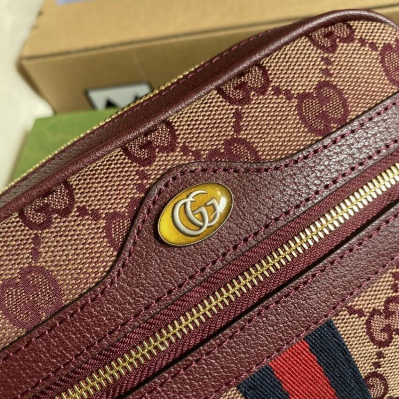 Replica Gucci Ophidia Mini Bag With Web 517350 Burgundy1:1High-quality replica