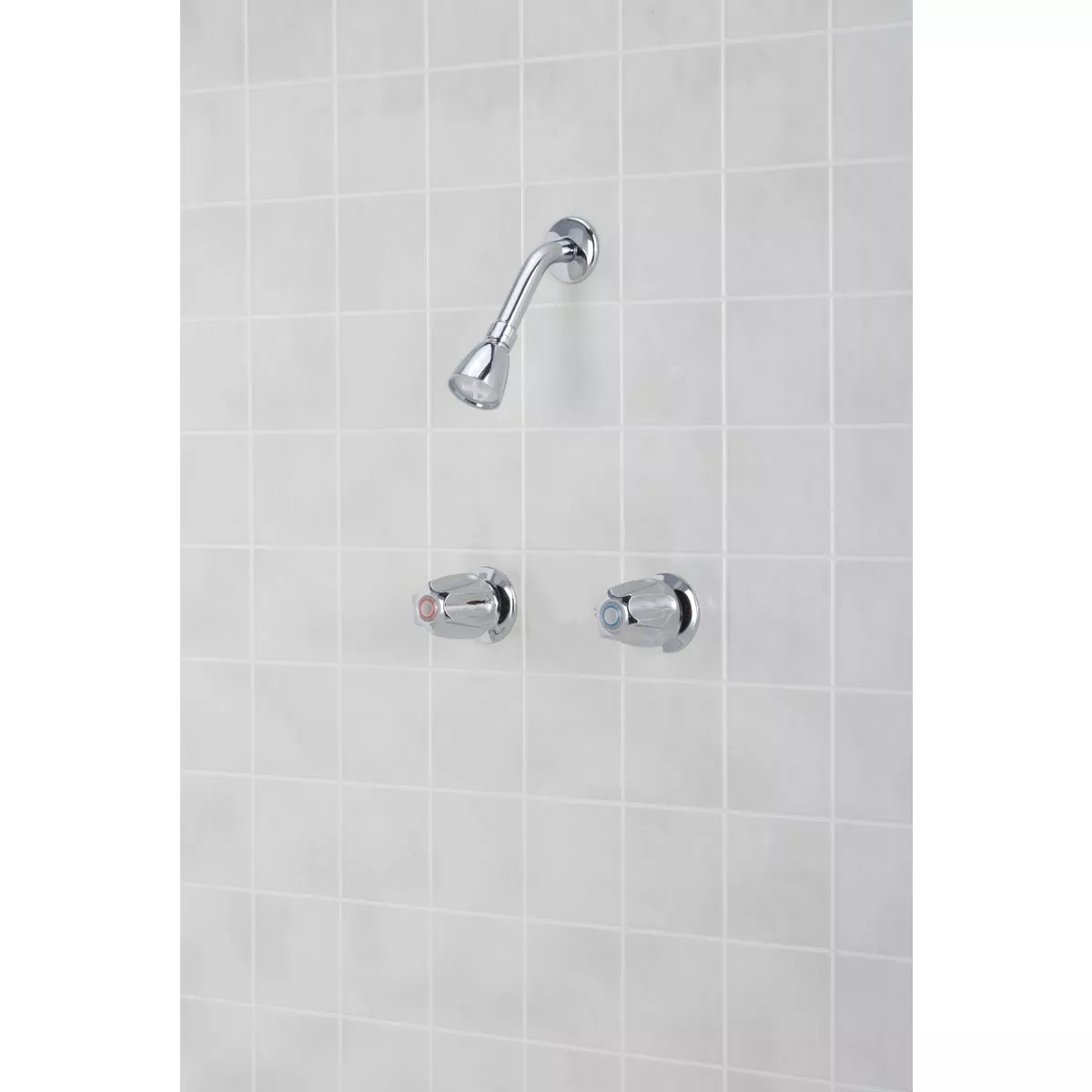 Home Impressions Chrome 2 Metal Handle Compression Shower Faucet