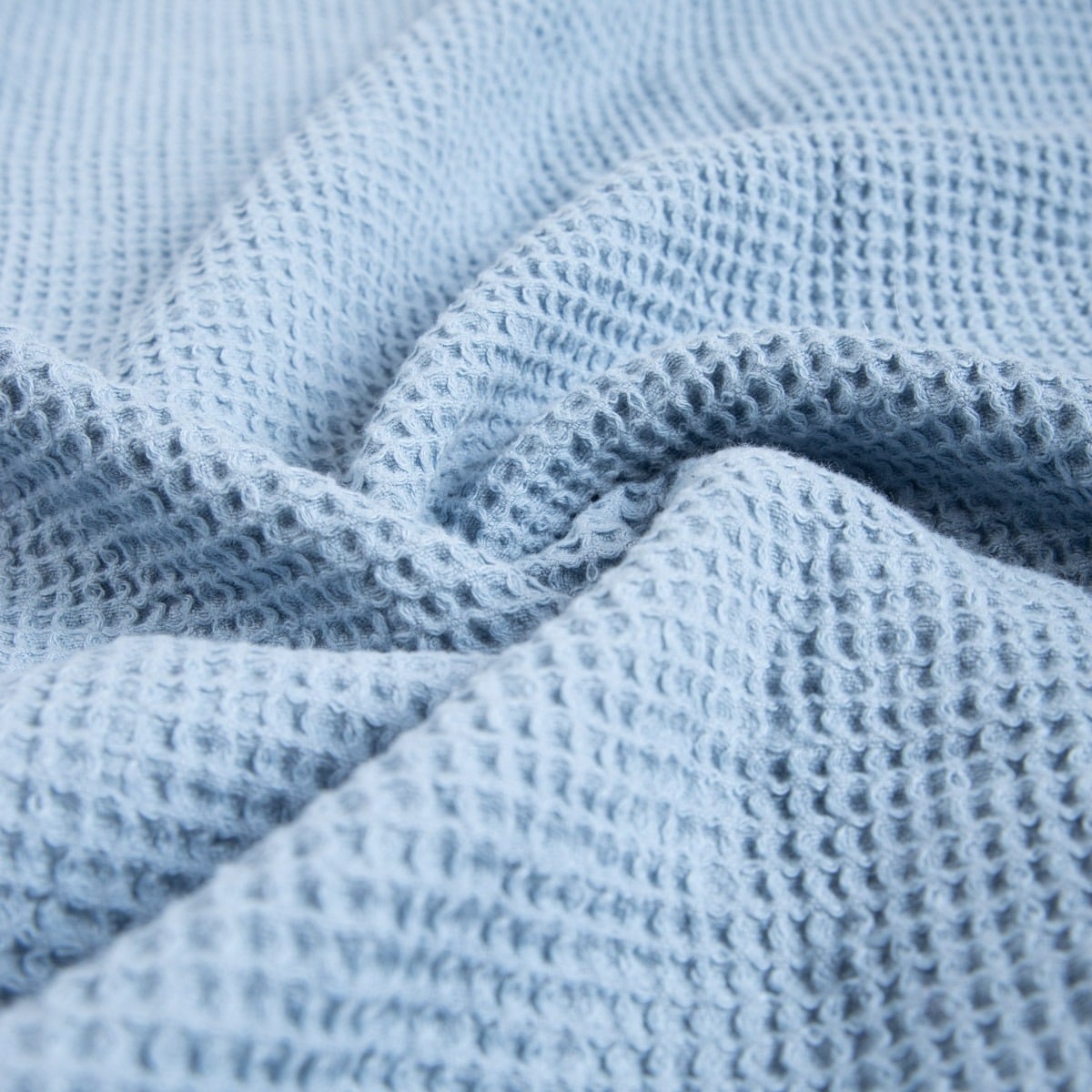 Szlafrok VAFFEL niebieski z domieszką wiskozy ONE SIZE