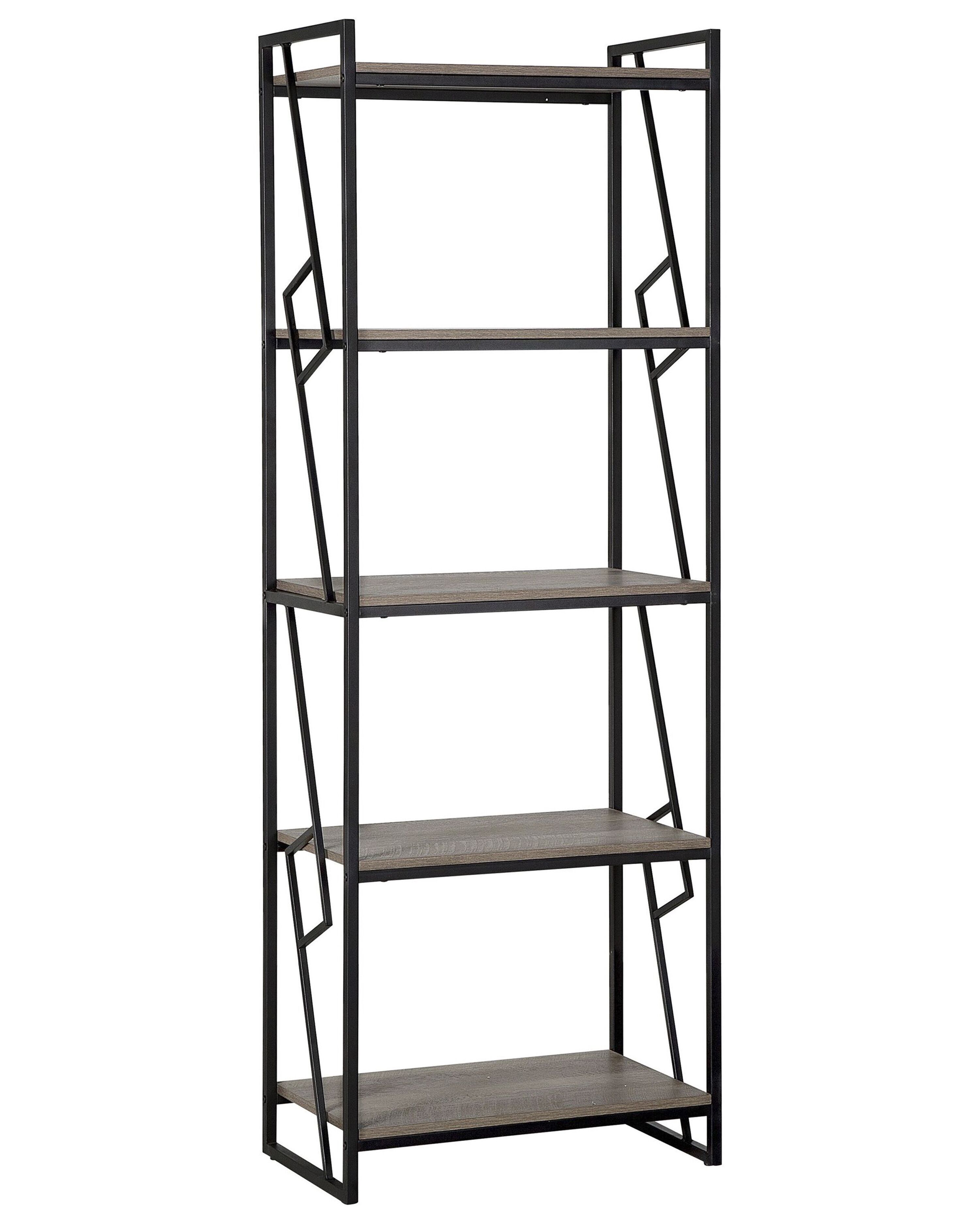 5 Tier Bookcase FORRES 184 cm Brown/ Black