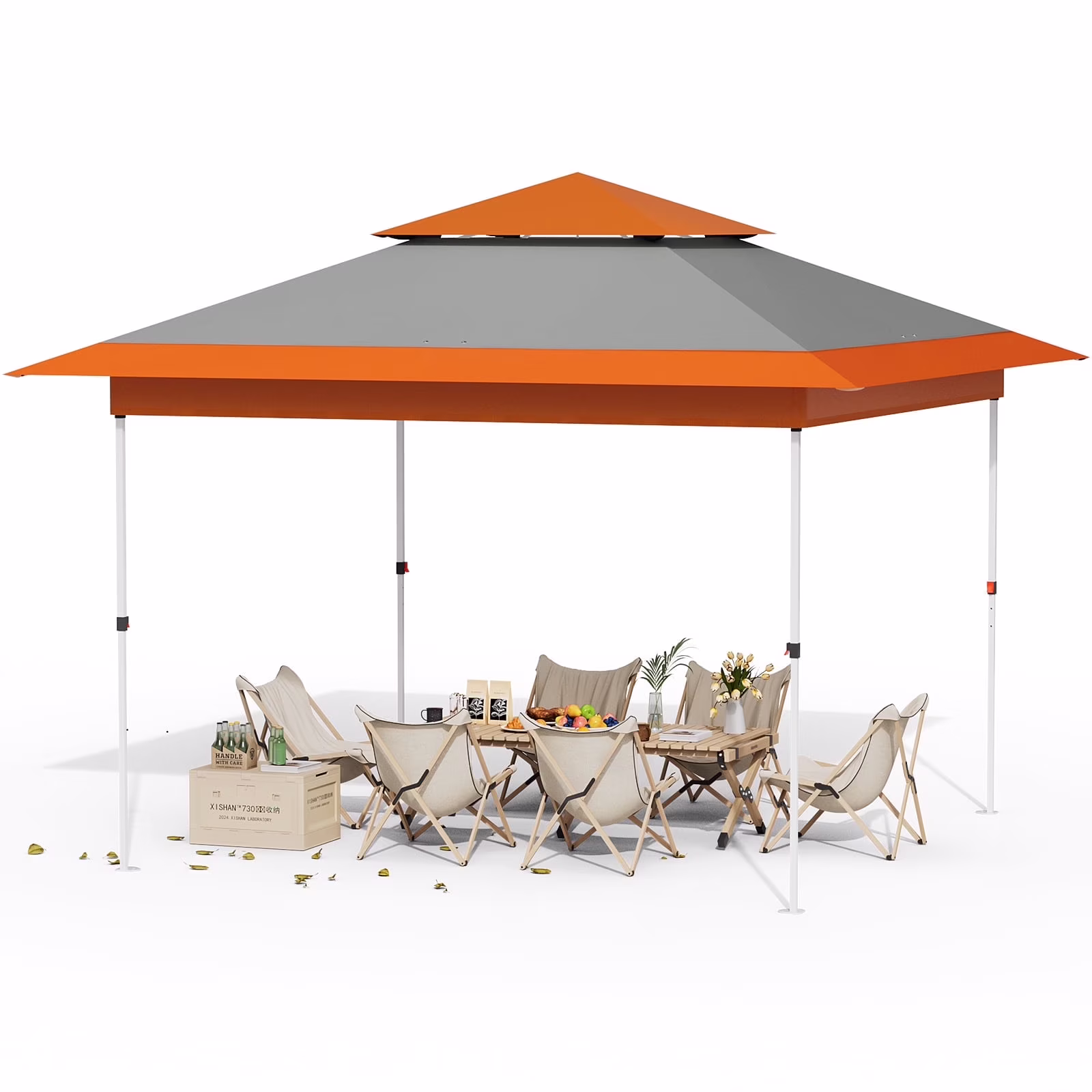 Pirecart 12' x 12' Pop-up Canopy Tent Waterproof Outdoor Gazebo Shelter with Wheeled Bag, Instand Canopy , White - Image 7