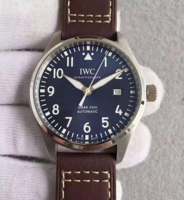 Replica IWC MKF Mark XVIII Le Petit Prince Blue Dial Leather Strap A2892 - Top club