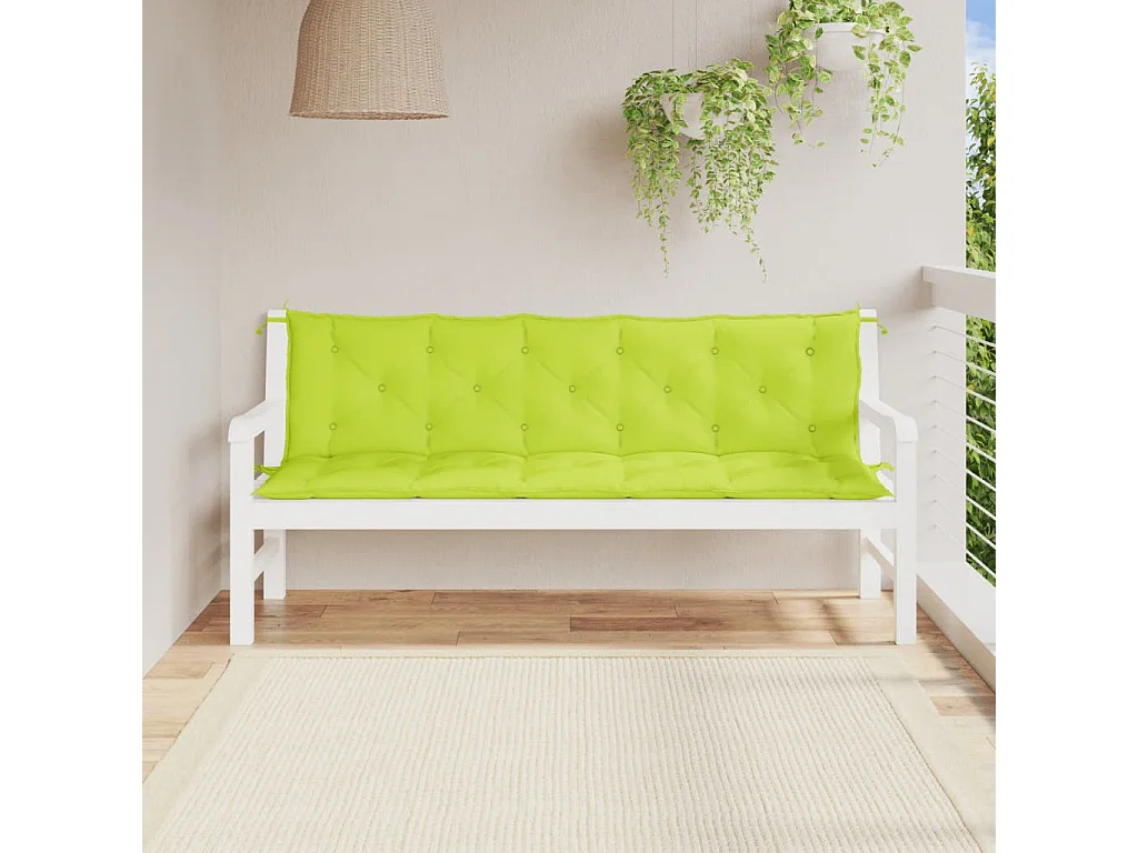 Coussins de banc de jardin lot de 2 vert vif tissu Oxford