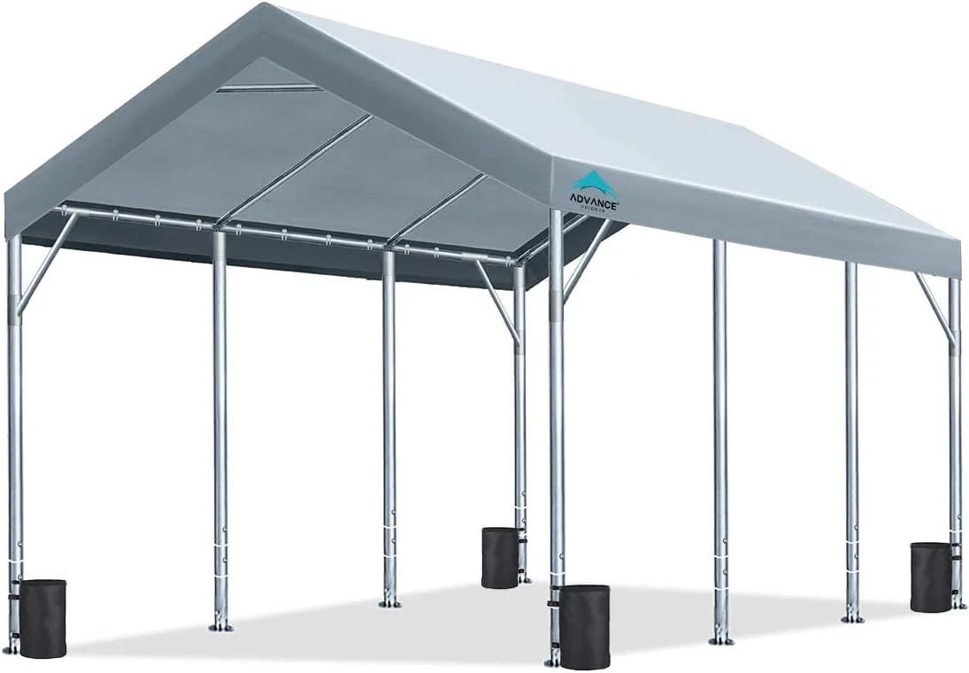 ADVANCE OUTDOOR Heavy Duty 12x20 ft Carport Canopy Garage, Gray ADVANCE OUTDOOR Heavy Duty 12x20 ft Carport Canopy Garage, Gray