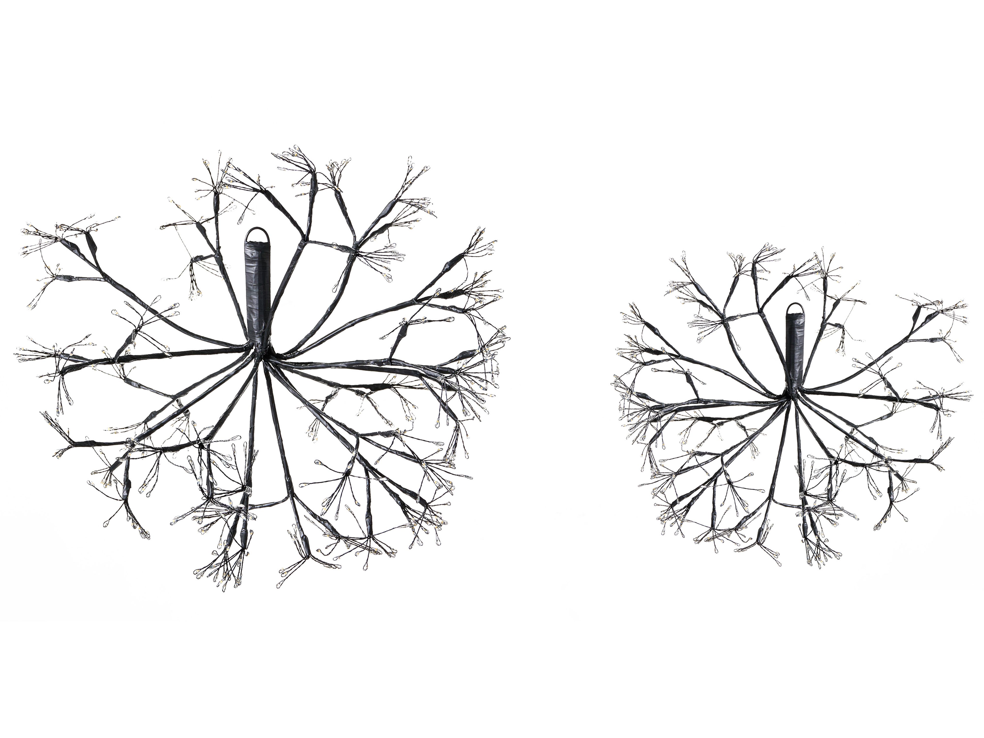 Set of 2 Hanging Decorations LED RACKSTA Mistletoe 30/25 cm Black