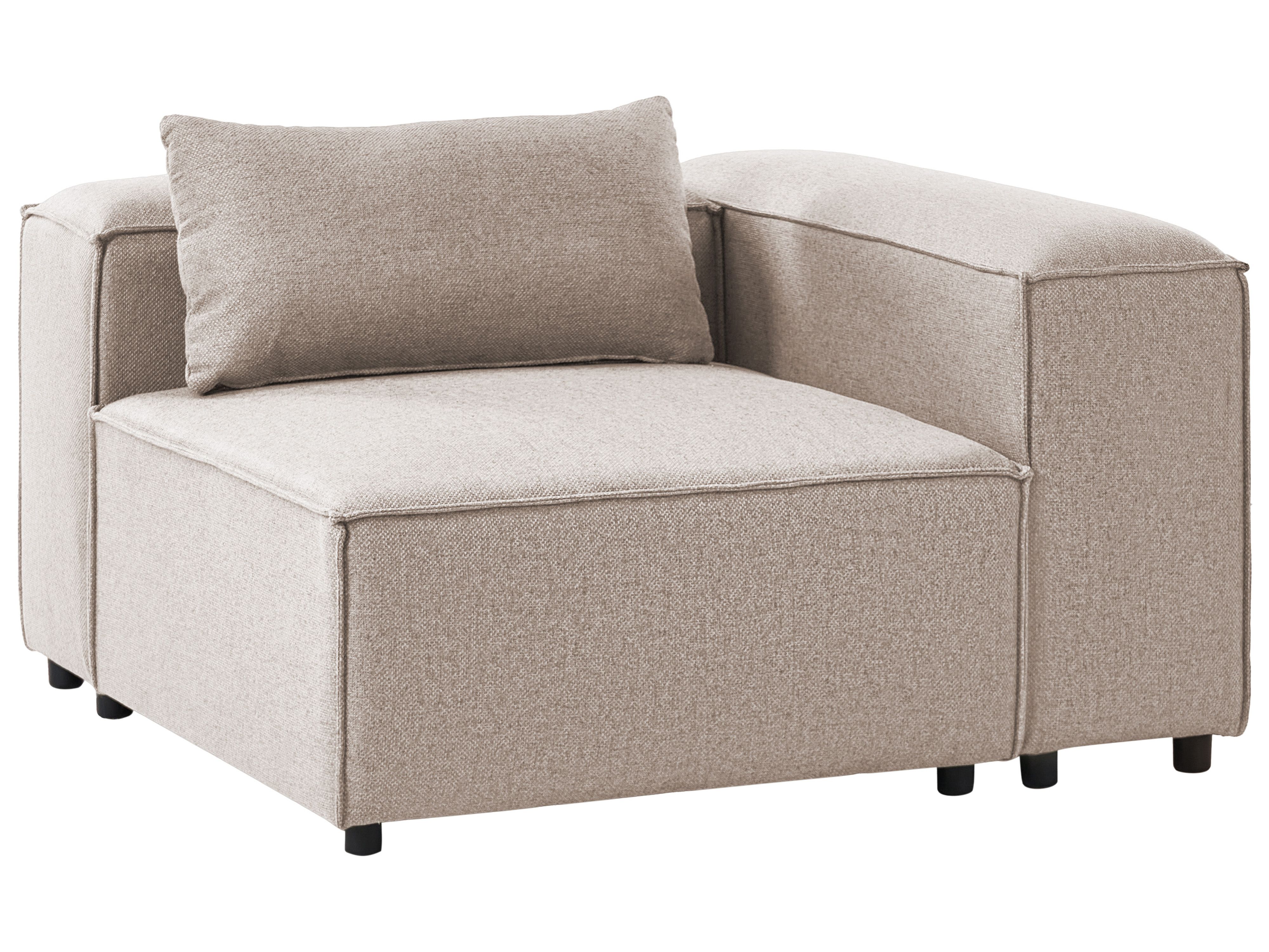 Corner Seat BRANDE Fabric Light Brown Symmetrical