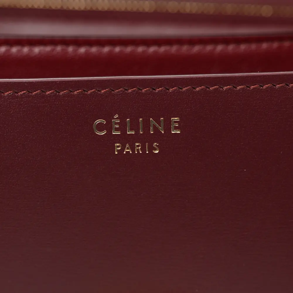 Celine Box Replica in Burgundy – Mirror Quality, Gold Hardware