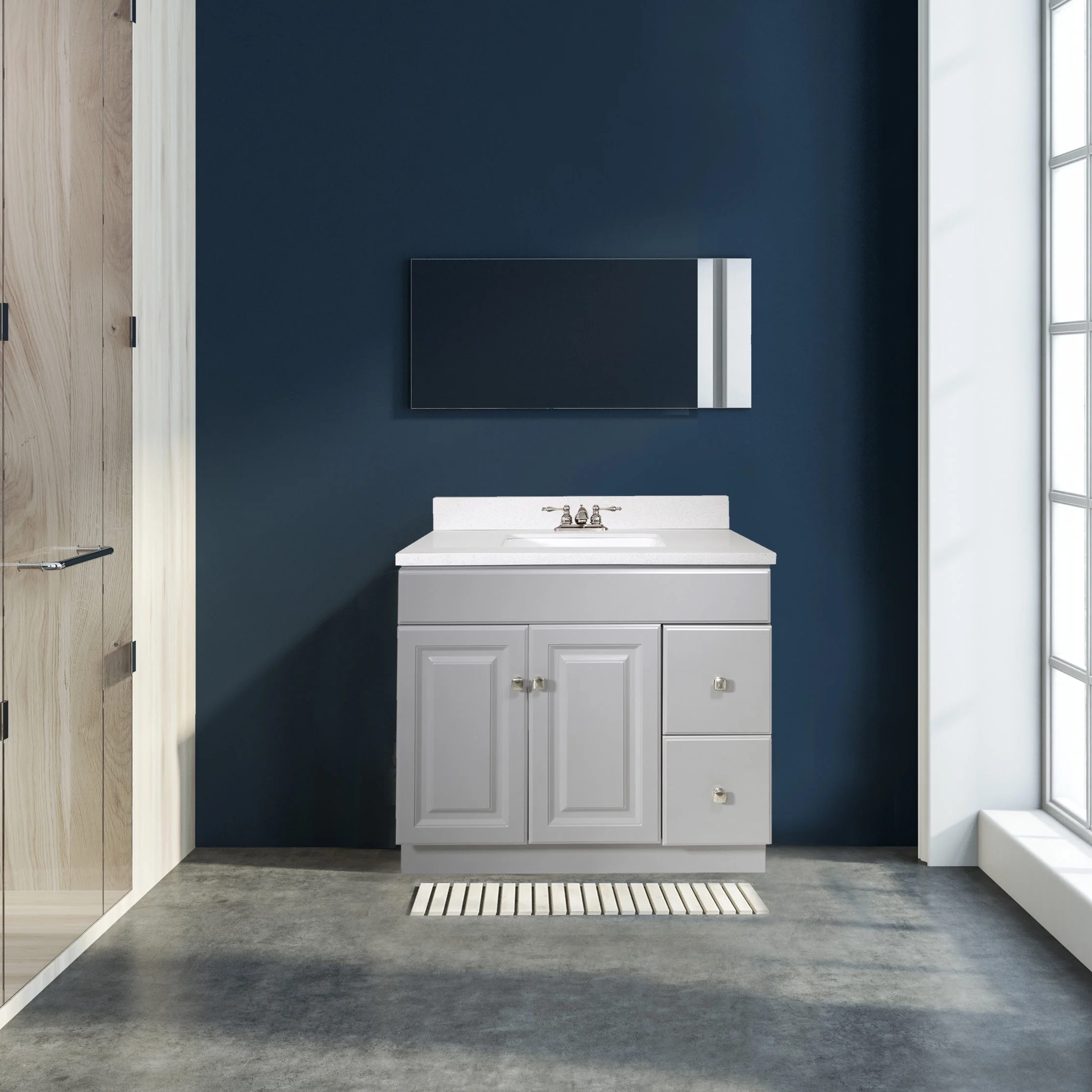 Design House Wyndham 36" Solid Wood Ready to Assemble 2-Door and 2-Drawer Bathroom Vanity Cabinet, White - Image 17