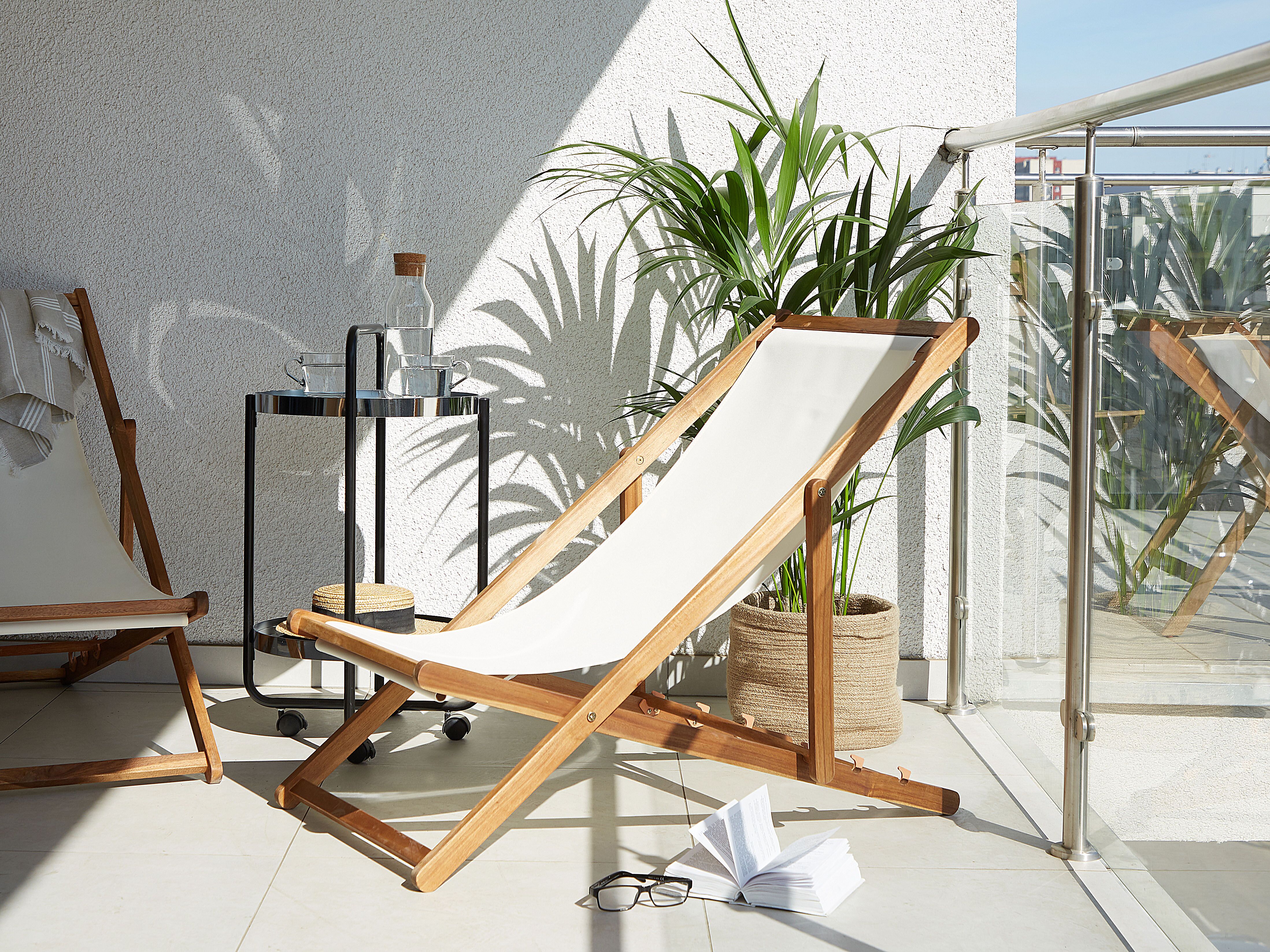 Folding Deck Chair ANZIO Acacia Wood Light Brown