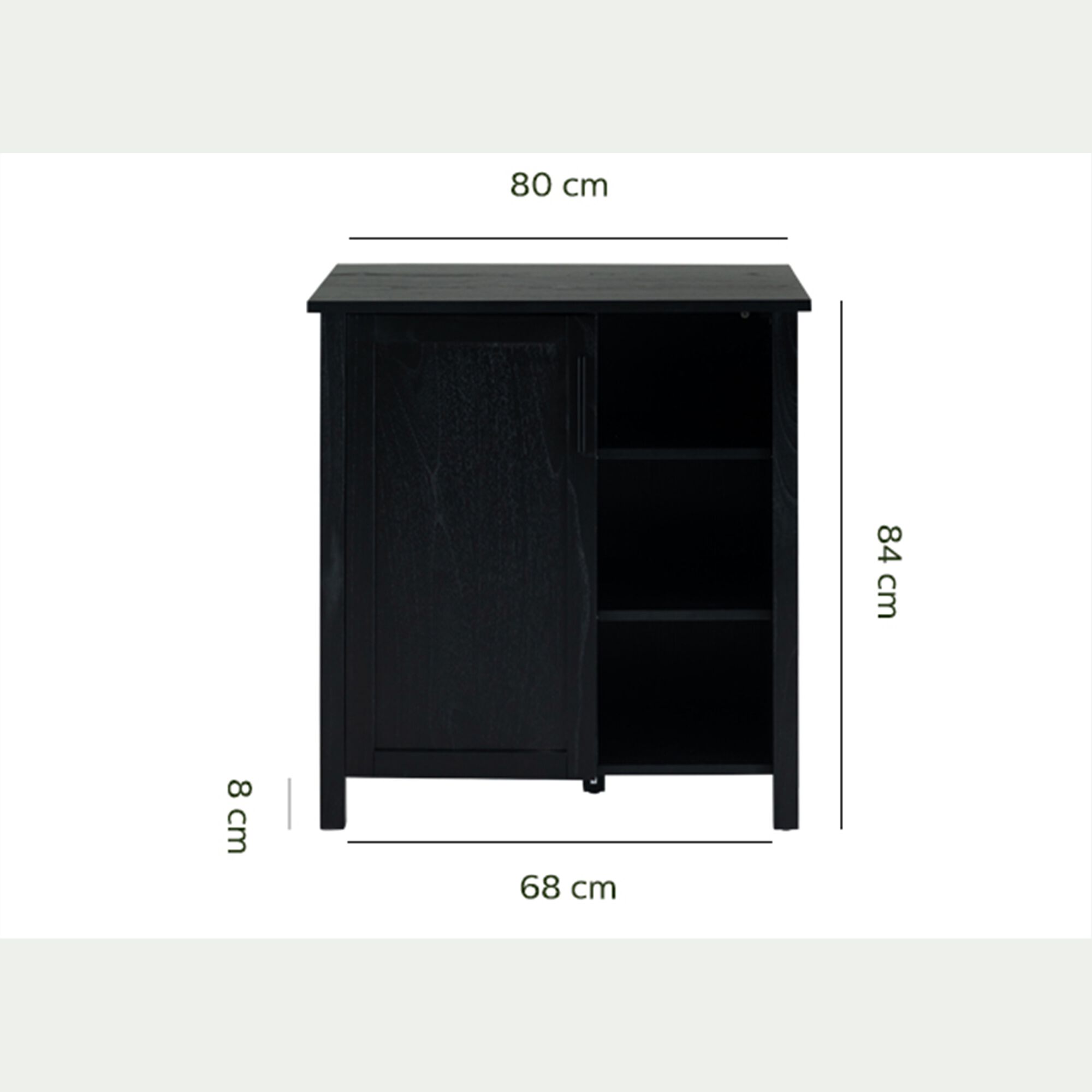 VALLAURIS - Meuble sous-vasque simple et 1 porte en bois de cèdre - L80cm