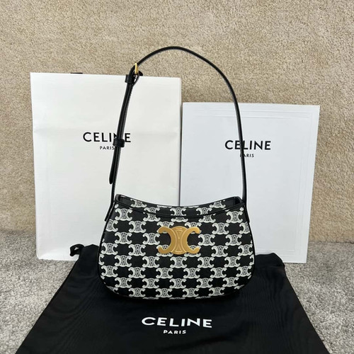 CELINE TILI medium size logo printed cow leather handbag celine replica bag