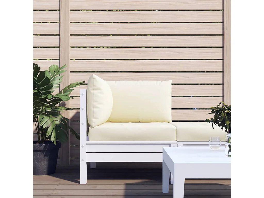 Coussins de palette lot de 3 blanc crème tissu oxford