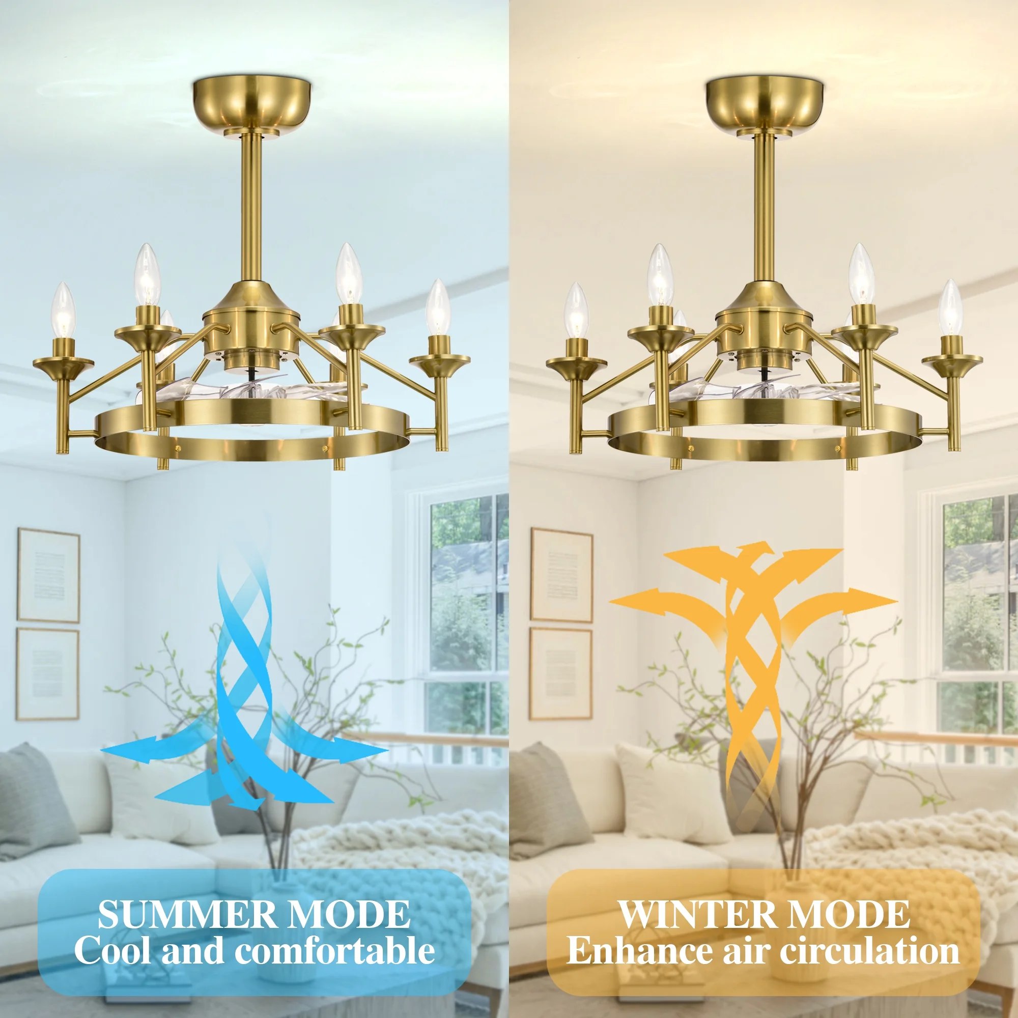 Maxax Candlestick Ceiling Fan with Light, 21" White Vintage Ceiling Fan with Remote Control, 6 Speeds Reversible Timing Ceiling Fan for Bedroom, Living Room - Image 16