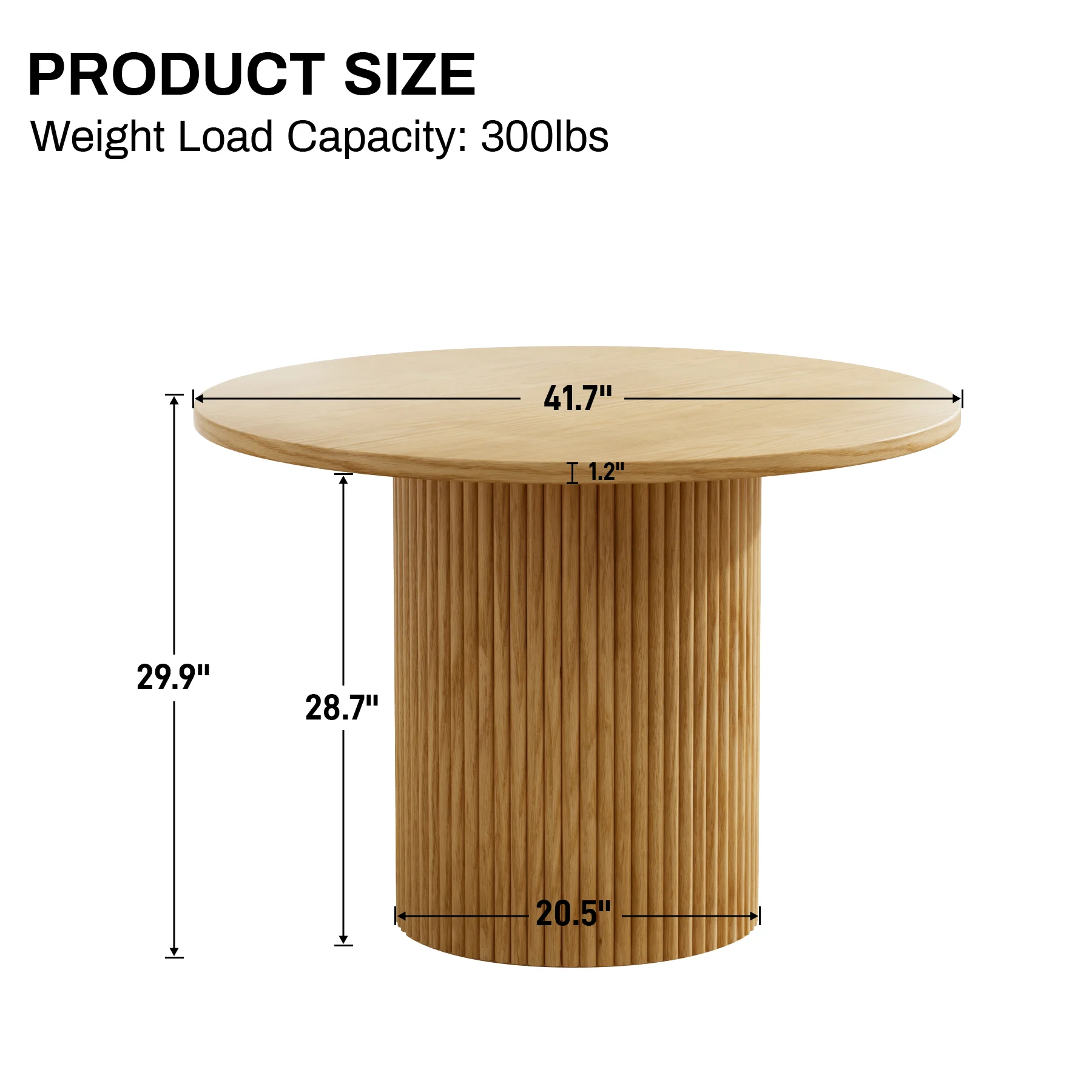 Rophefx 35.4" Solid Wood Round Dining Table with Handcrafted Relief Pedestal,Circle Dining Table,Walnut - Image 18