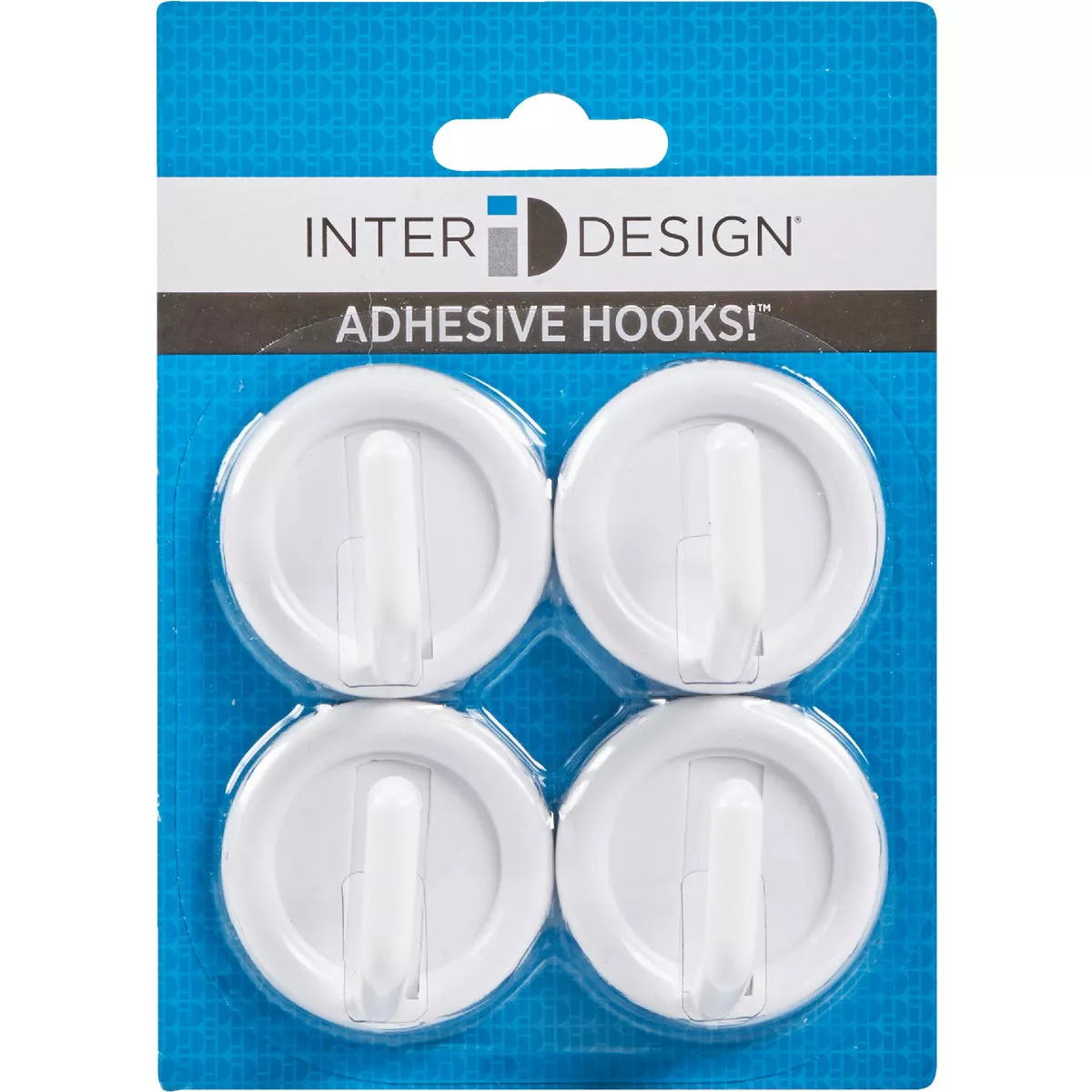 iDesign Axis Utility Round White Adhesive Hook