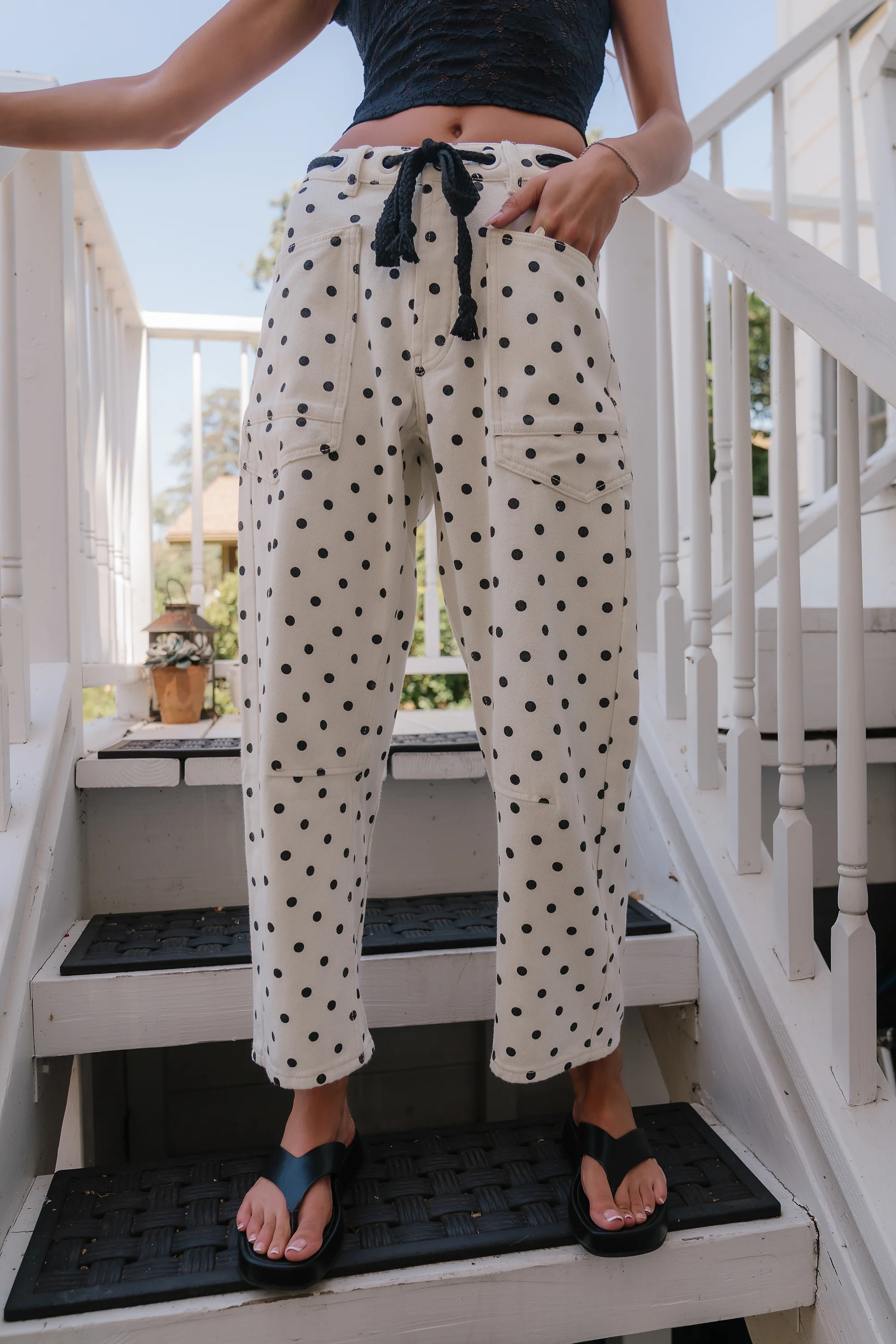 Priya Polka Dot Barrel Jeans