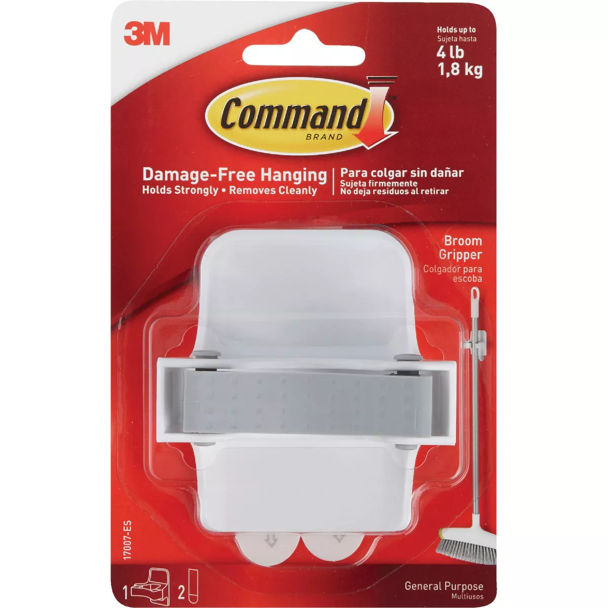 Command Broom Gripper, 1 Gripper, 2 Strips