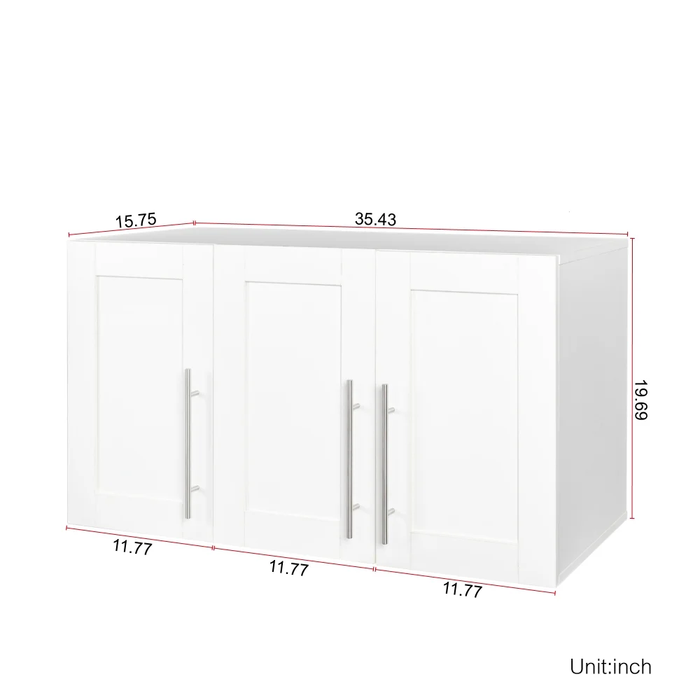 Stackable Wall Cabinet,Solid Wood Storage Cabinet with Adjustable Shelves and Doors,Console Table Side Table for Hallway,Sideboard Buffet Cupboard for Kitchen, 15.75" D x 15.75" W x 70.87" H, White - Image 20