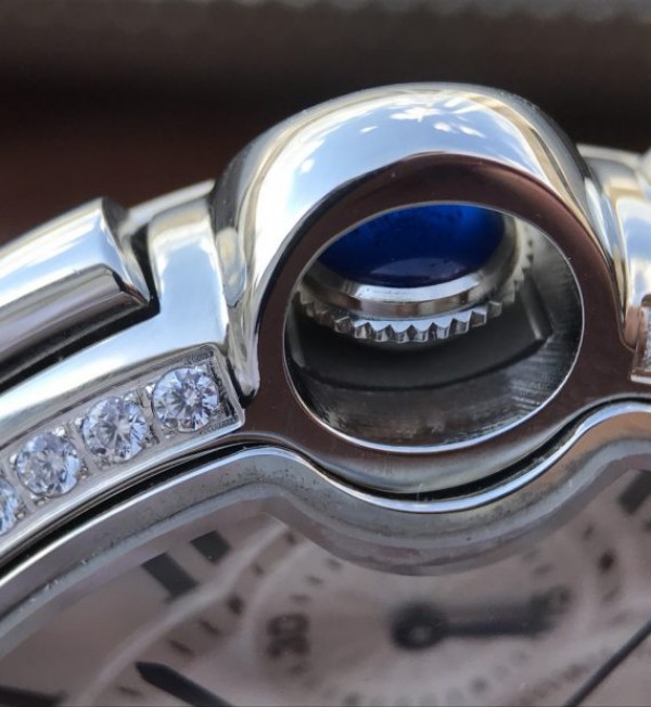 Replica Cartier Ballon Bleu De Cartier Chrono SS White Dial Diamonds Bezel A8101 - Top club