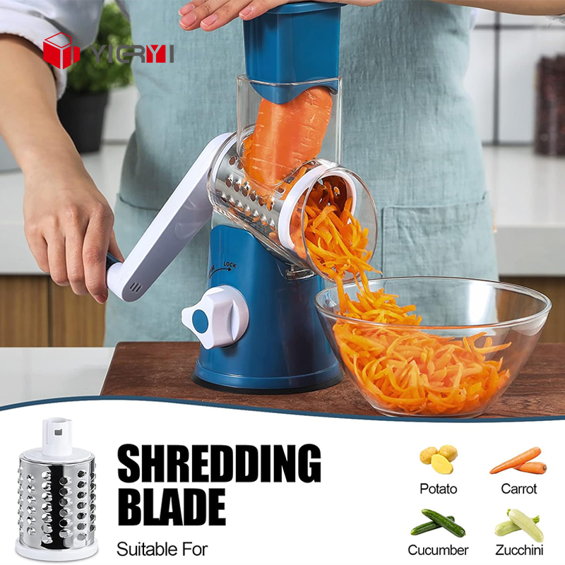 Multi-functional Eco-Friendly Stainless Steel + ABS Vegetable Chopper Mozzarella Cheese Grater Shredder Spiralizer Cutter Slicer