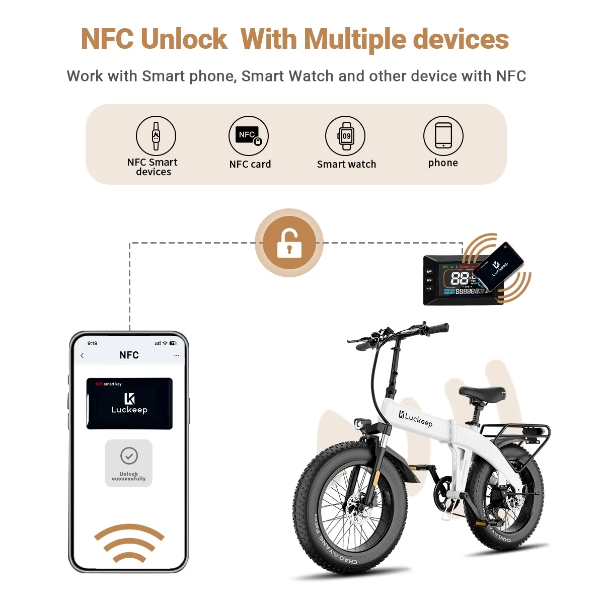 Luckeep X1 Lite Foldable Electric Bike for Adults 1500W Peak Motor,720WH Removable Battery,28MPH 60 Miles Long Range,20"*4" Fat Tire All-Terrain E-bike with Front Suspension,Mountain Electric Bicycle - Image 34