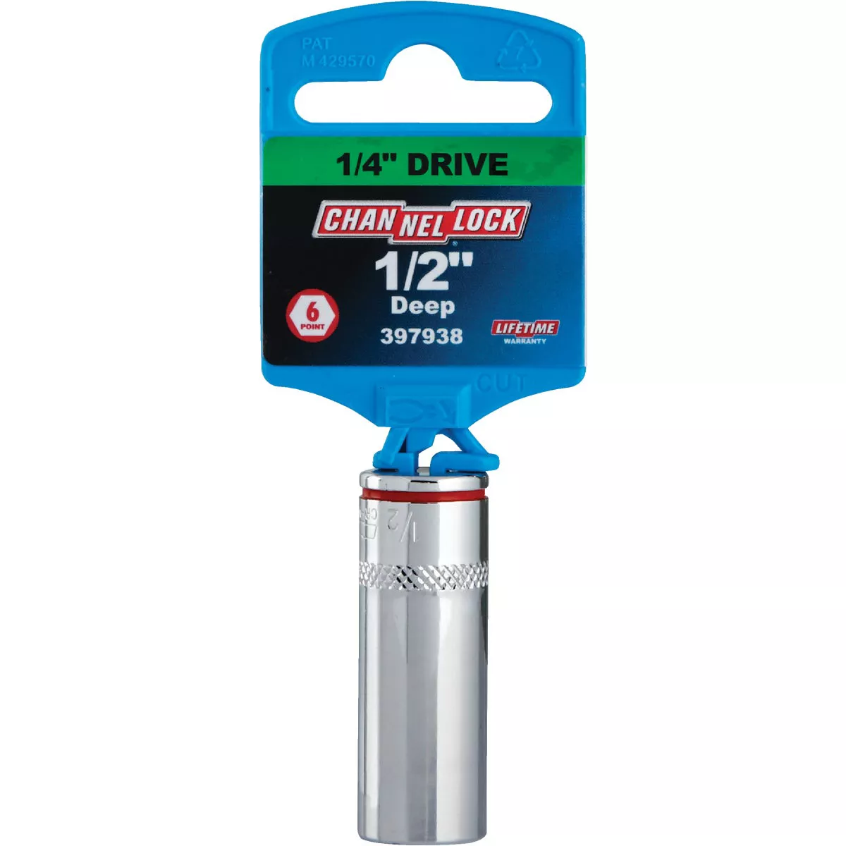 Channellock 1/4 In. Drive 1/2 In. 6-Point Deep Standard Socket