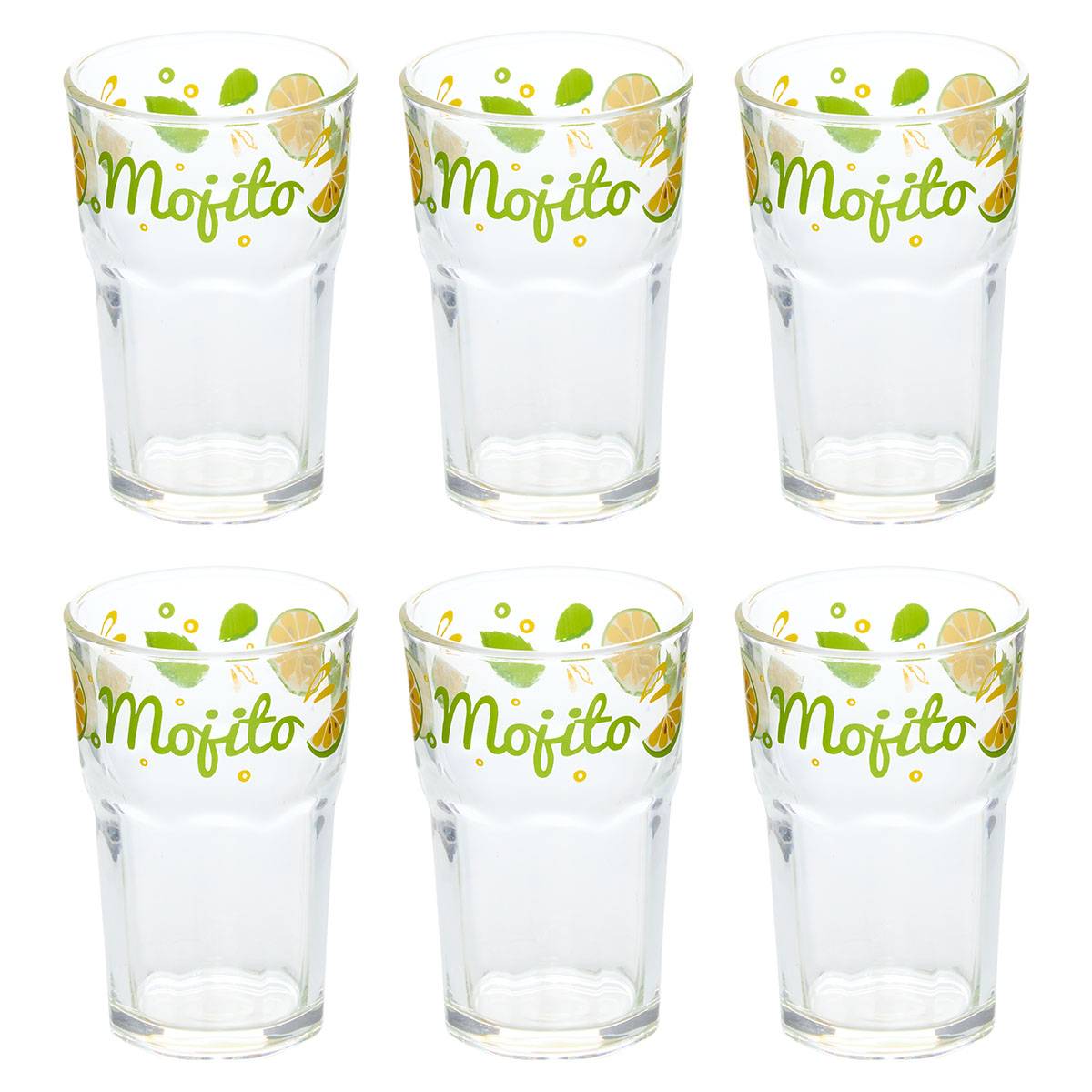 Set of 6 "Stella" Mojito glasses 300 ml, glass, transparent