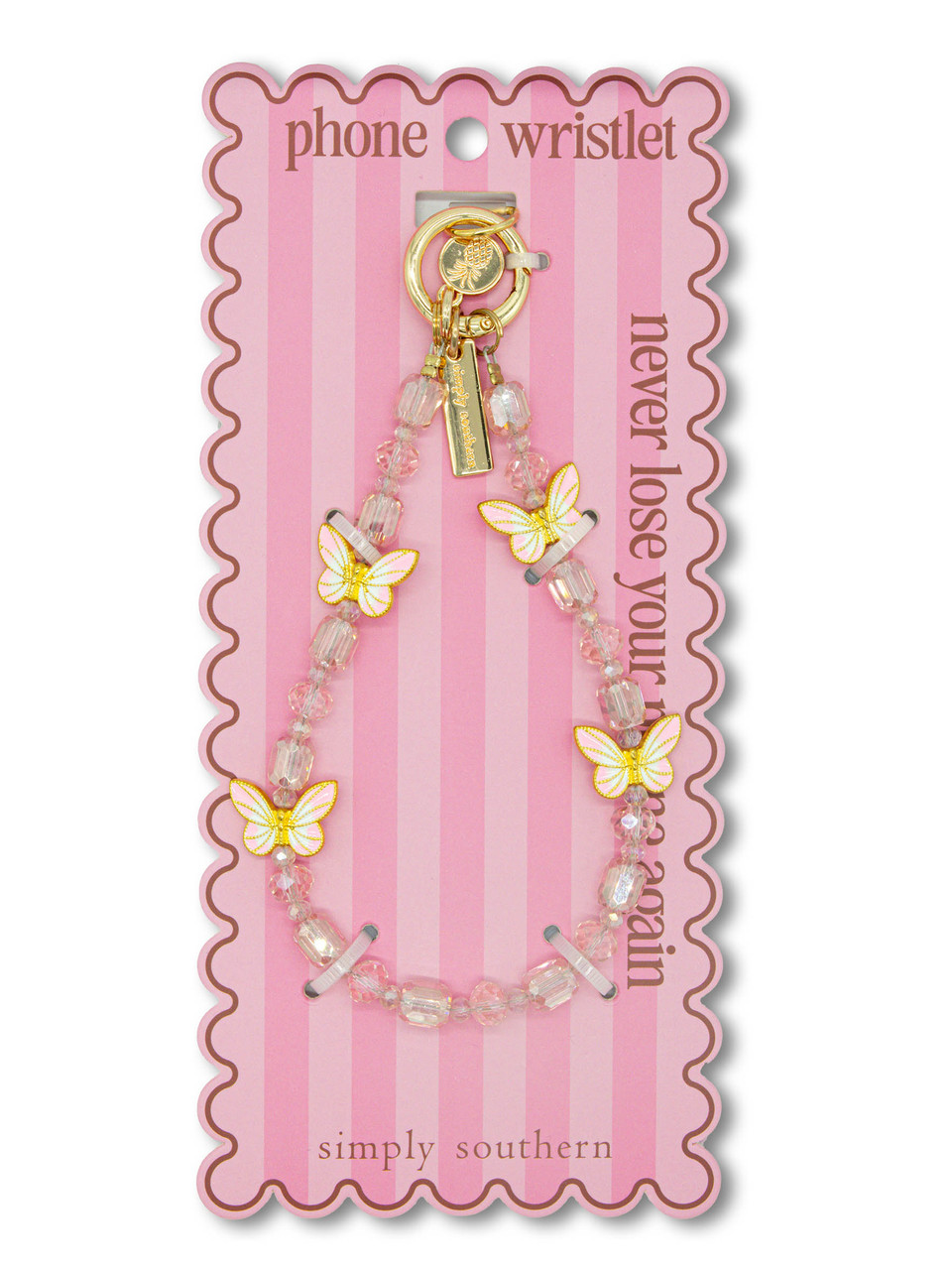 0126-PHNWRISTLET-BTTRFLY - Simply Southern Outlet