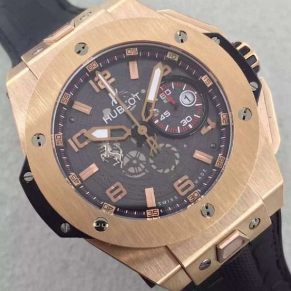 Replica Hublot Big Bang Ferrari Limited Edition RG Black Dial Black Rubber Strap A7753 - Top club